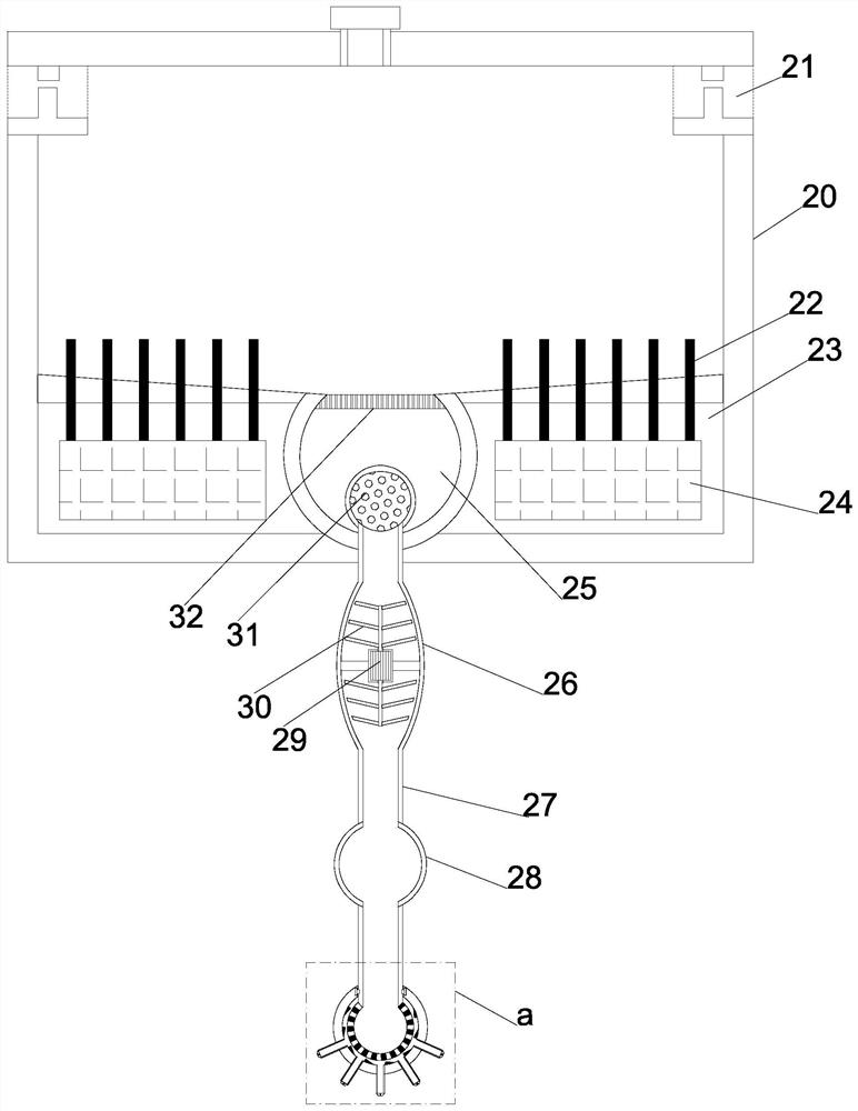 A high-efficiency spraying device for rotating material-guided building decorative panels