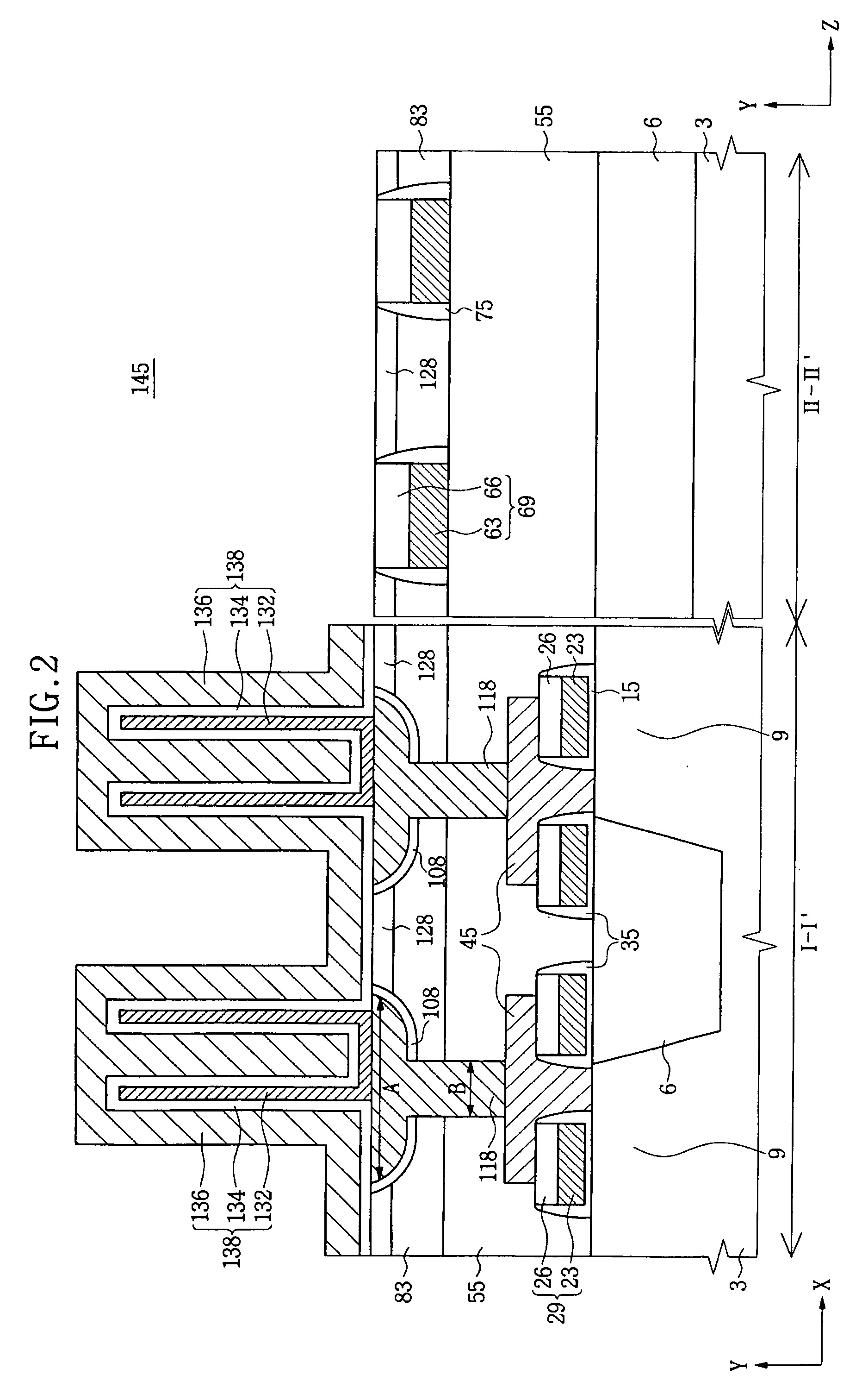 Semiconductor device having a filling pattern around a storage structure and method of forming the same