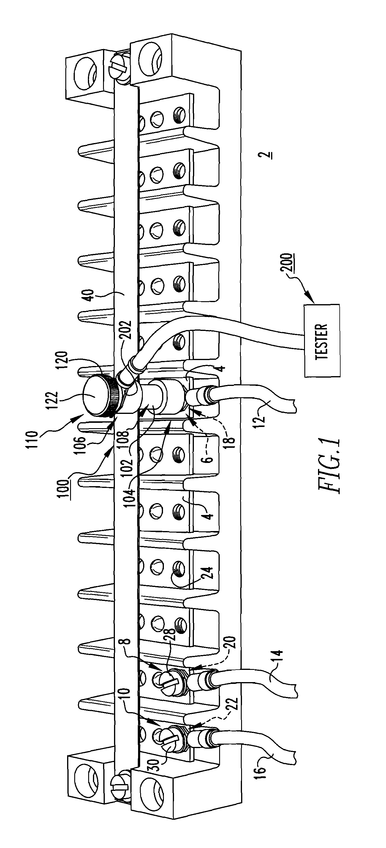 Electrical connector assembly, test lead assembly therefor, and associated method