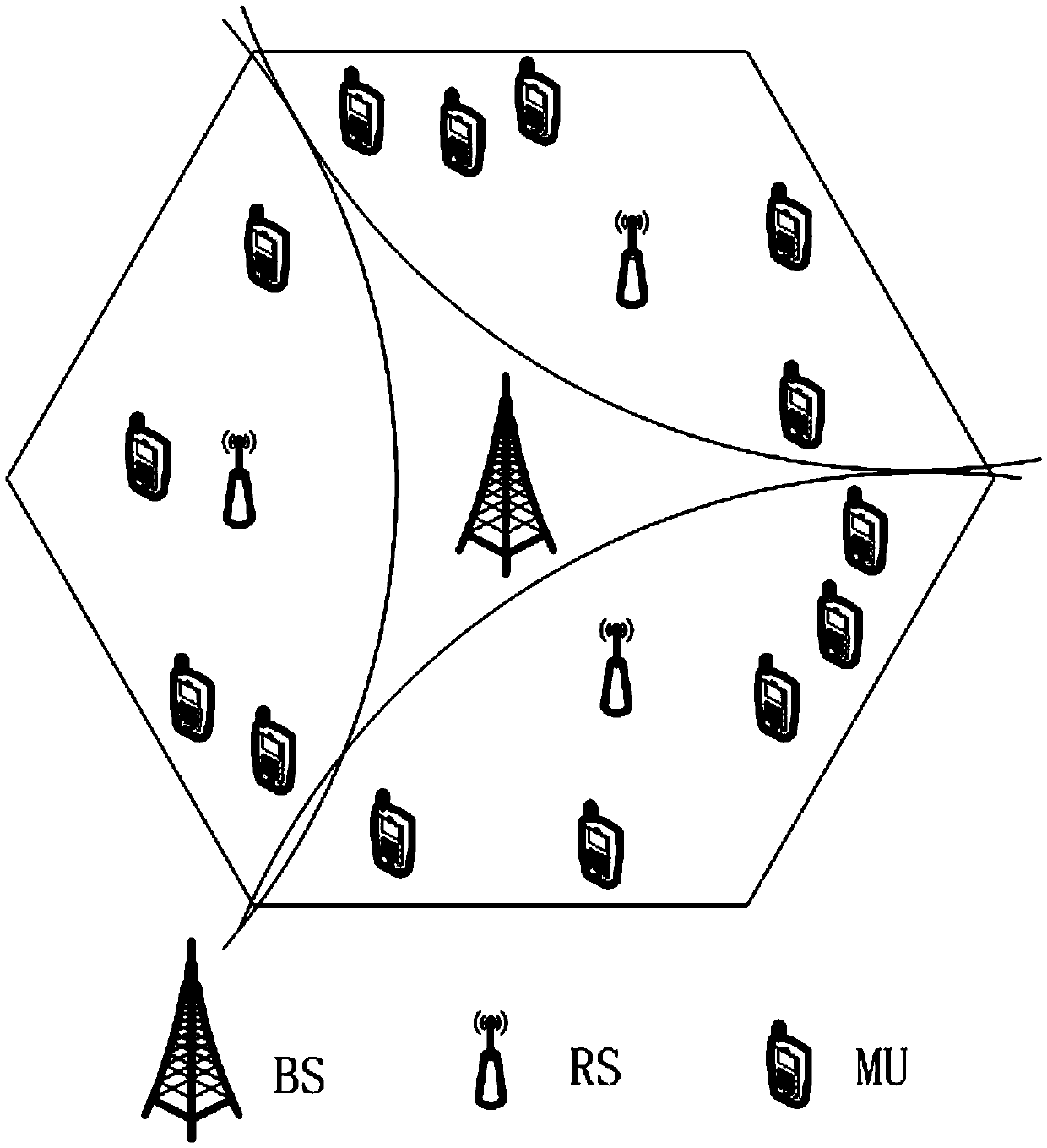 Interference-suppression and energy-saving cellular network relay station deployment method