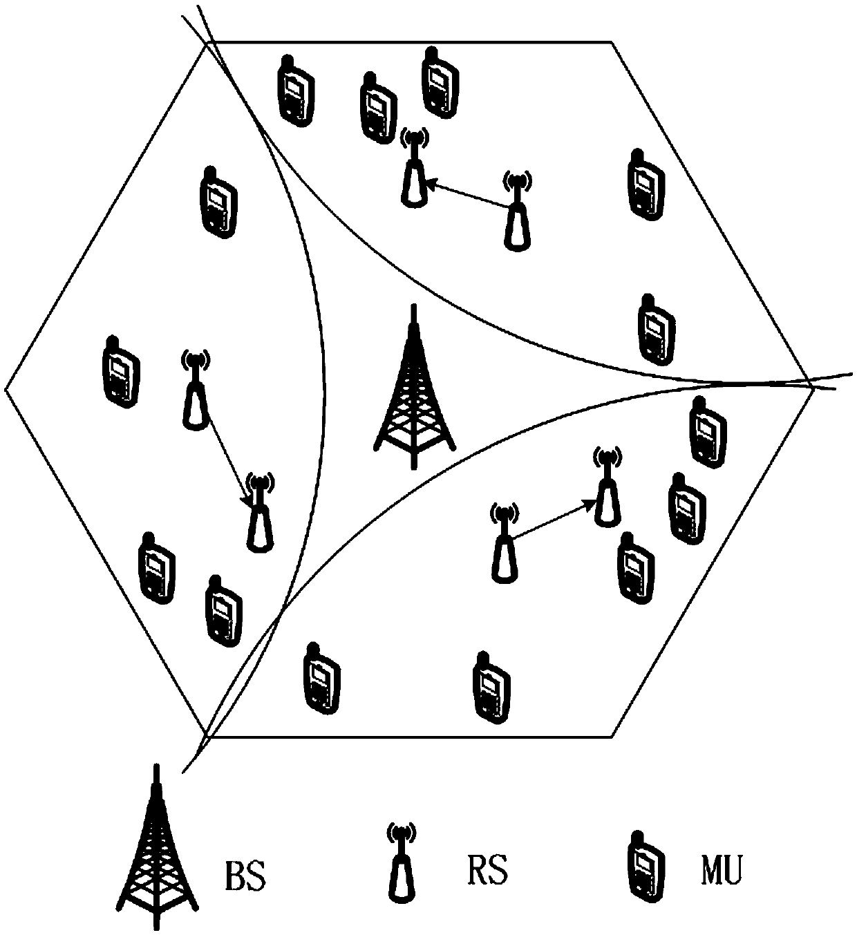 Interference-suppression and energy-saving cellular network relay station deployment method