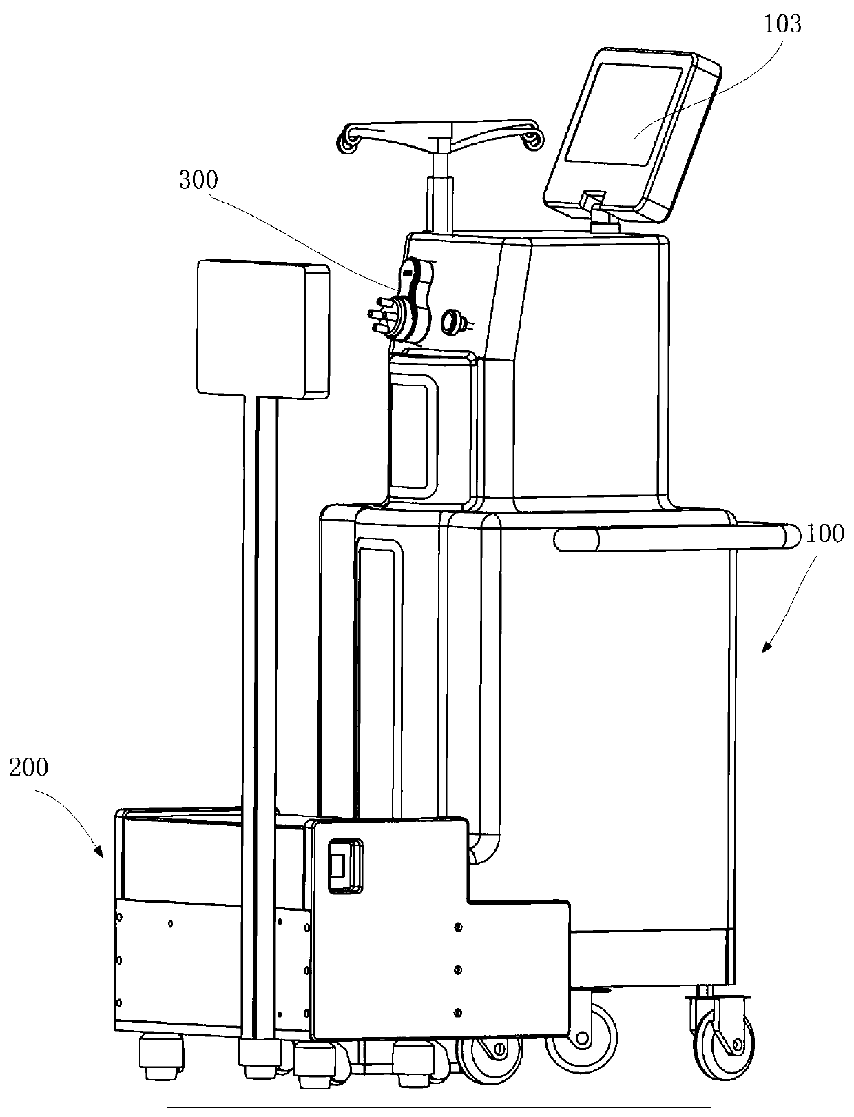 Docking device and waste liquid collection and treatment system