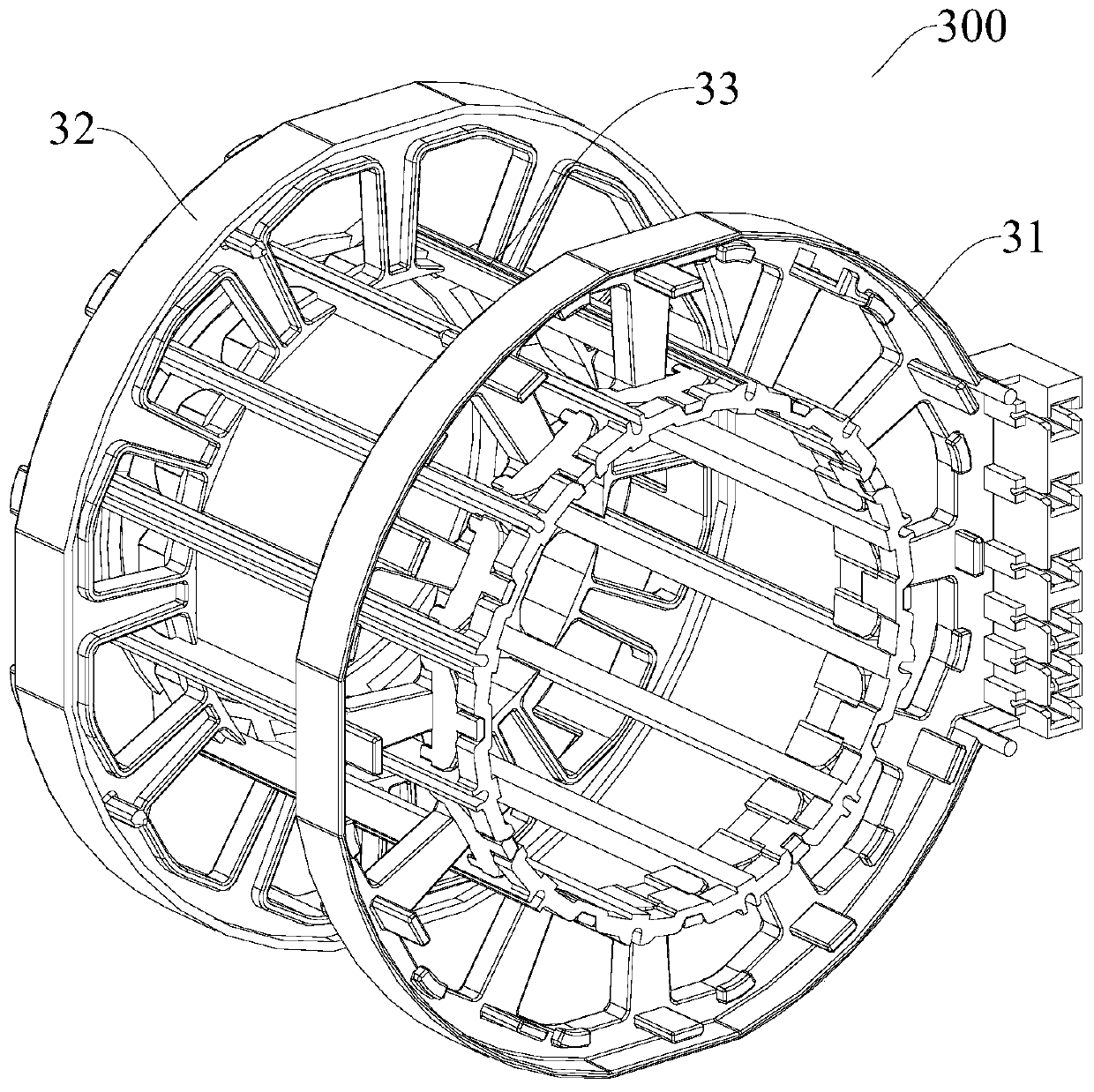 Insulation frame of motor for washing machine, stator assembly, motor, washing machine