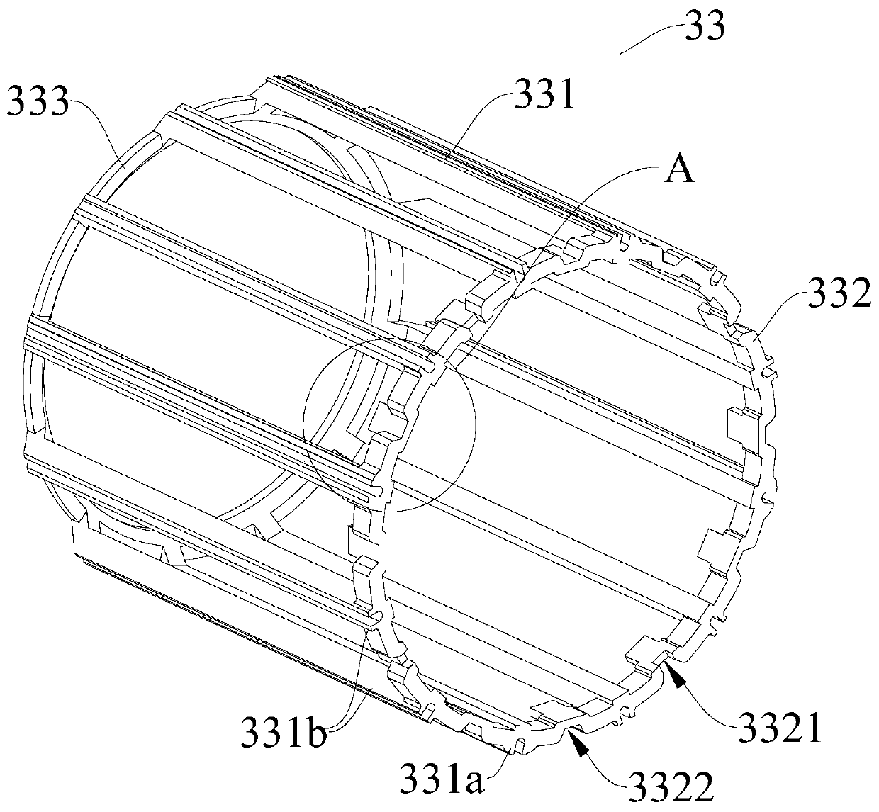 Insulation frame of motor for washing machine, stator assembly, motor, washing machine