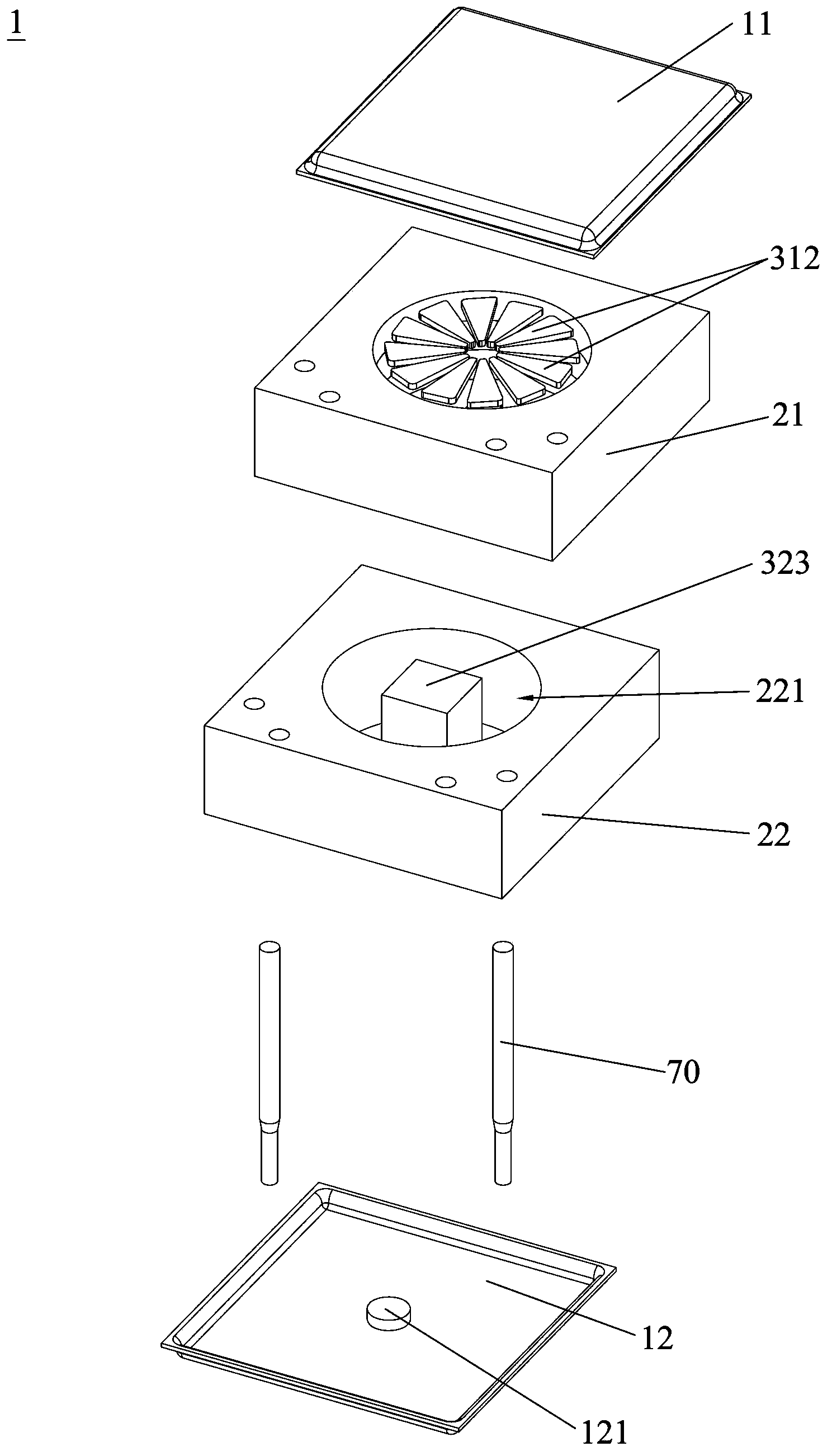 Piezoelectric vibration generating set and manufacturing method thereof