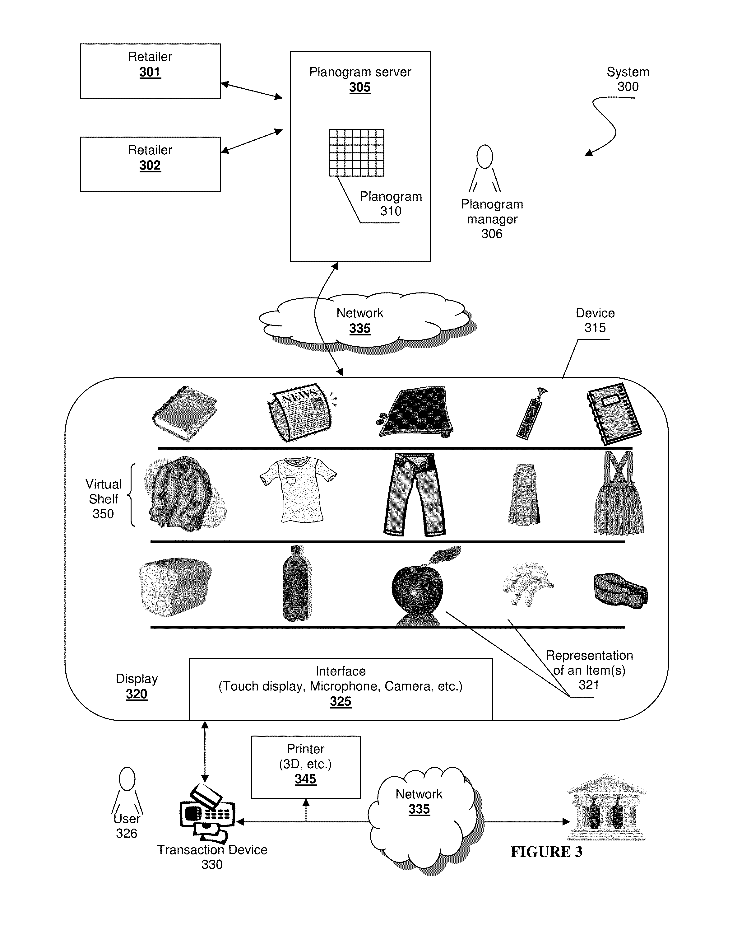 Virtual planogram management, systems, and methods