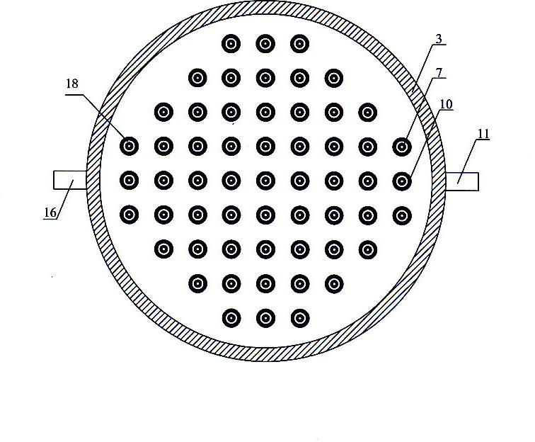 Double-layer gas inlet shower nozzle device of MOCVD (Metal Organic Chemical Vapor Deposition) equipment