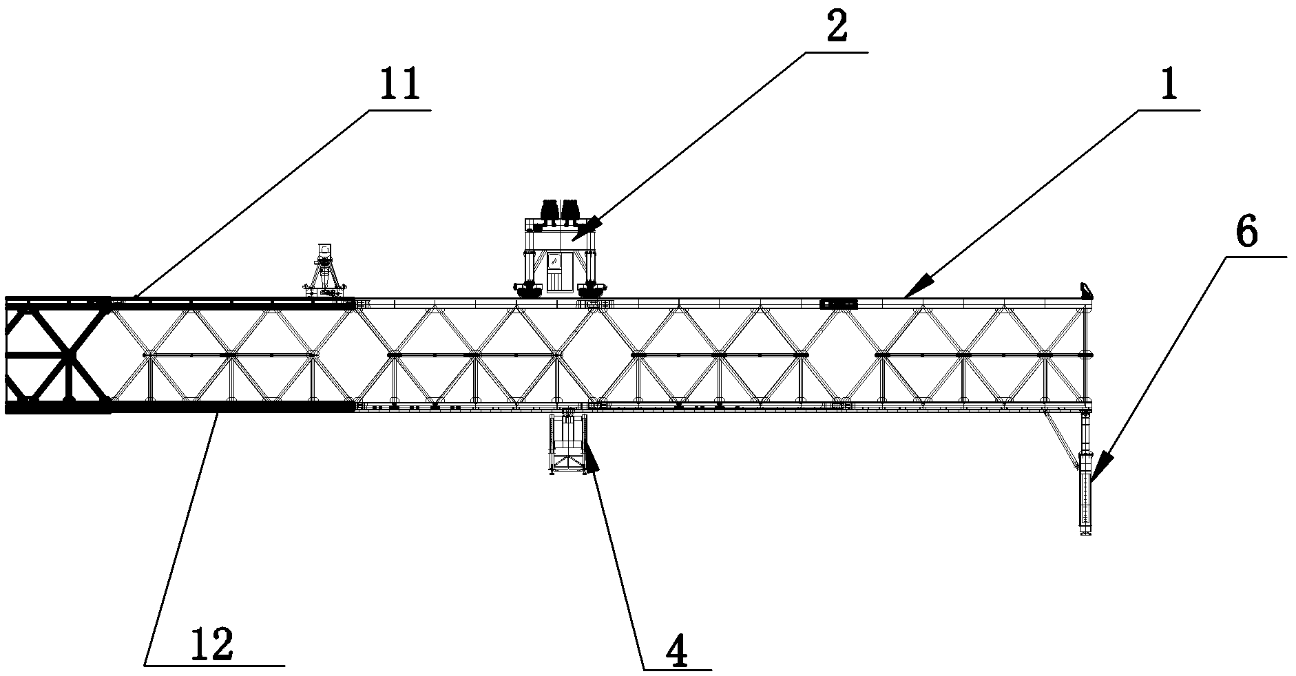 Section assembling bridge girder erection machine