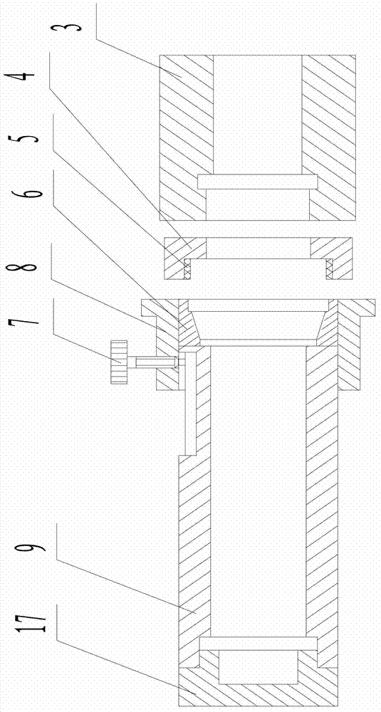 Conduit closing-in clamp and closing-in method