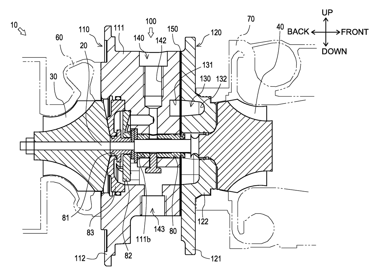 Turbocharger having a bearing housing