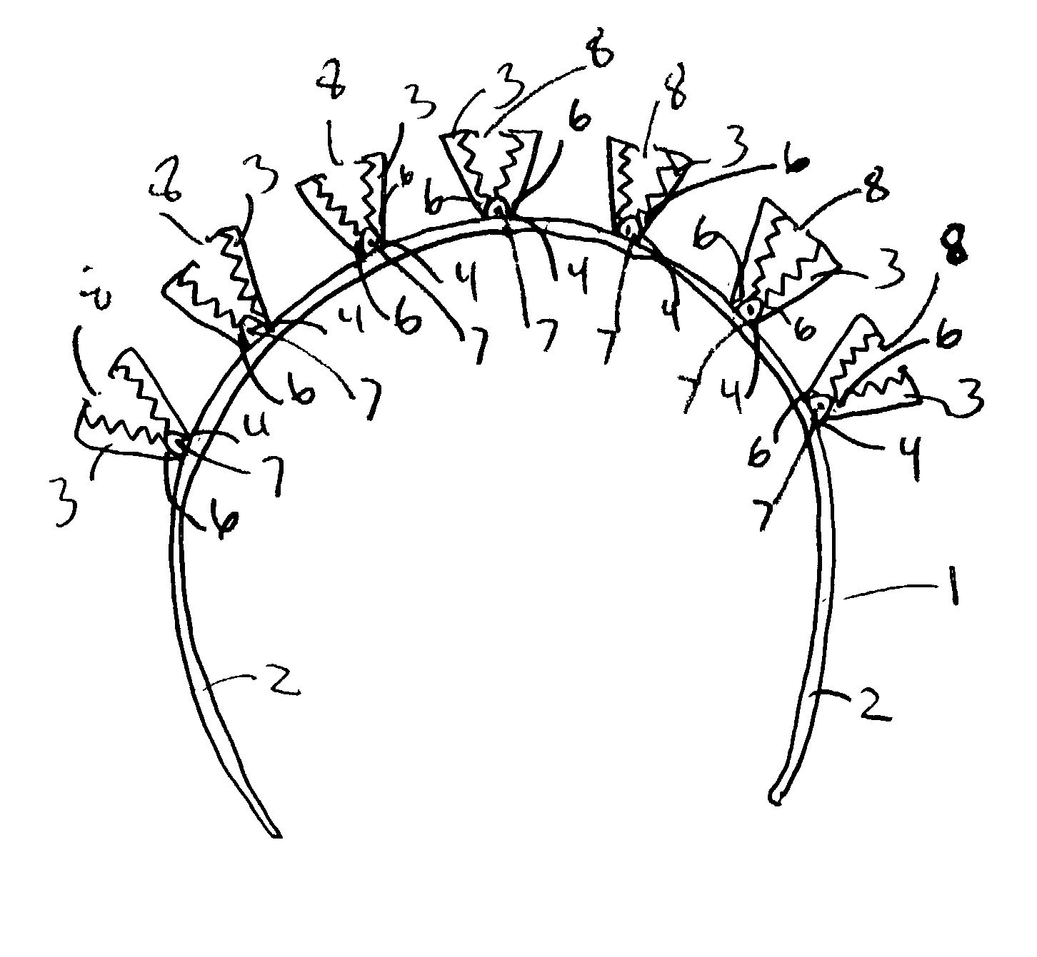 Multiple clip hair fastener