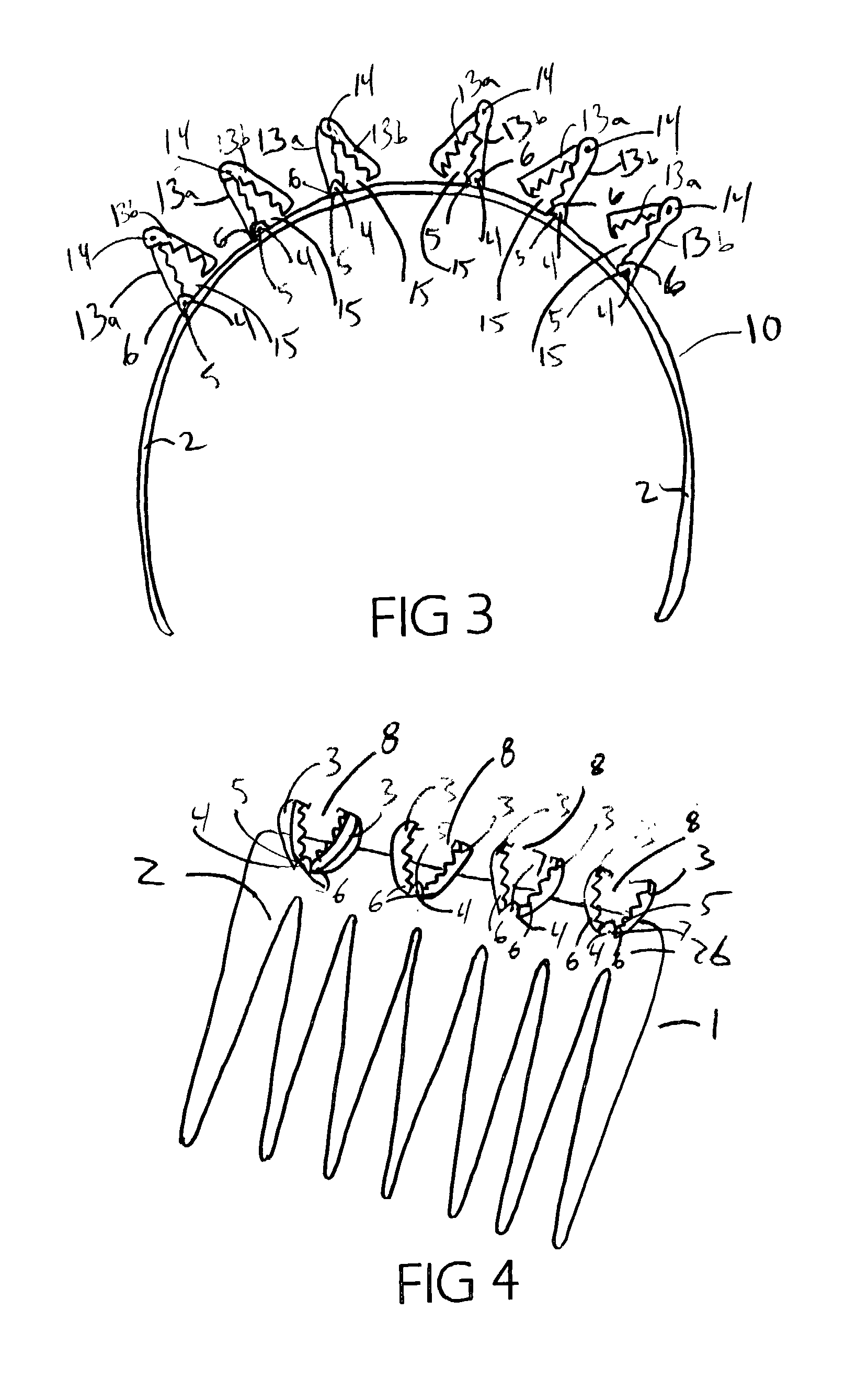 Multiple clip hair fastener