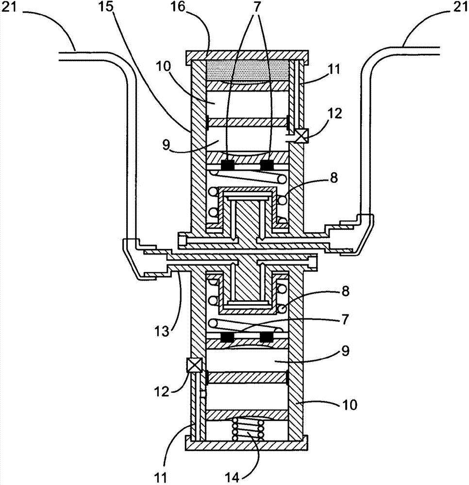 Suspension method and shock-absorbing device for an automobile