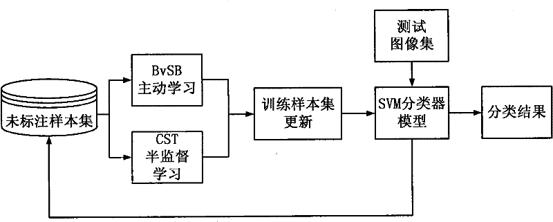 Multiclass image classification method based on active learning and semi-supervised learning