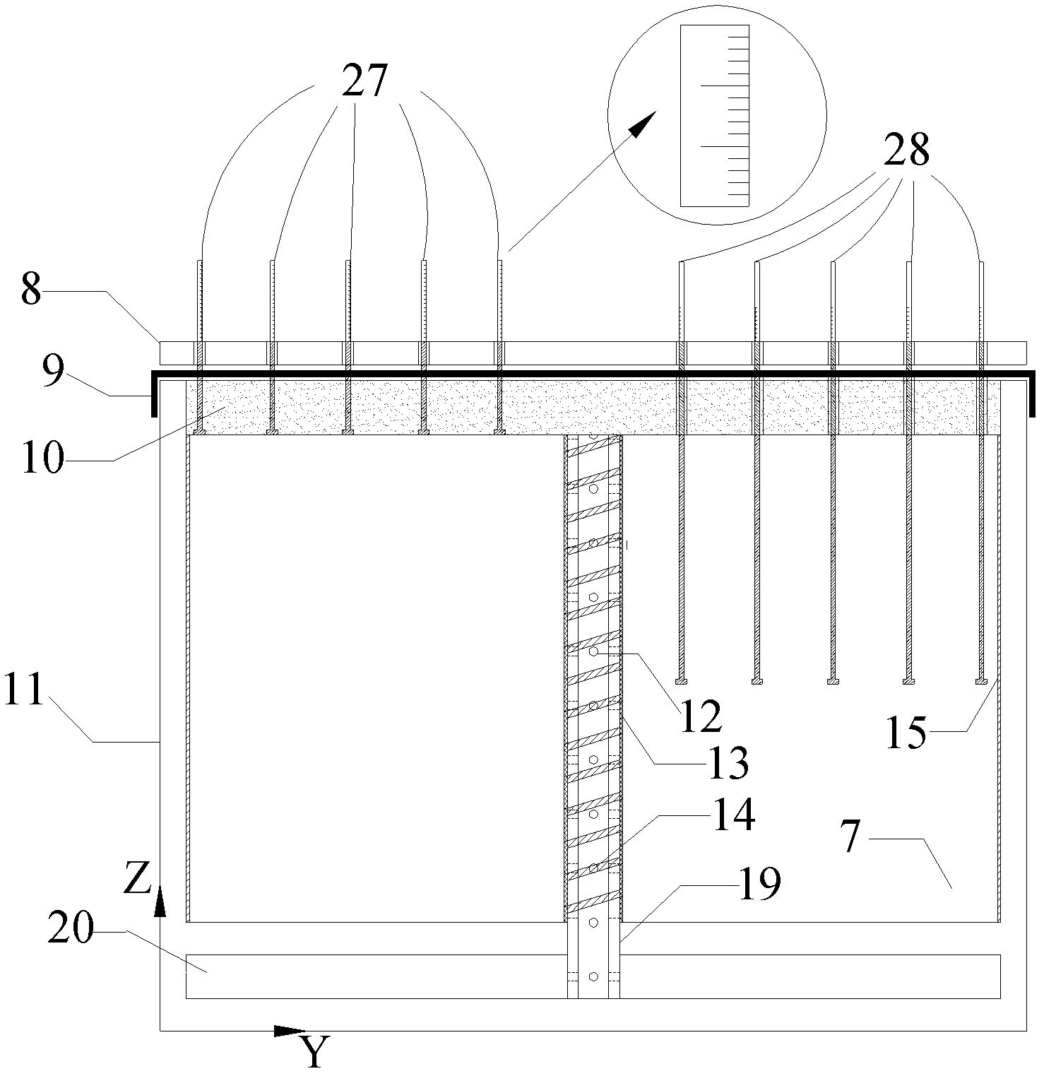 Indoor vacuum electro-osmosis combined solidification tester