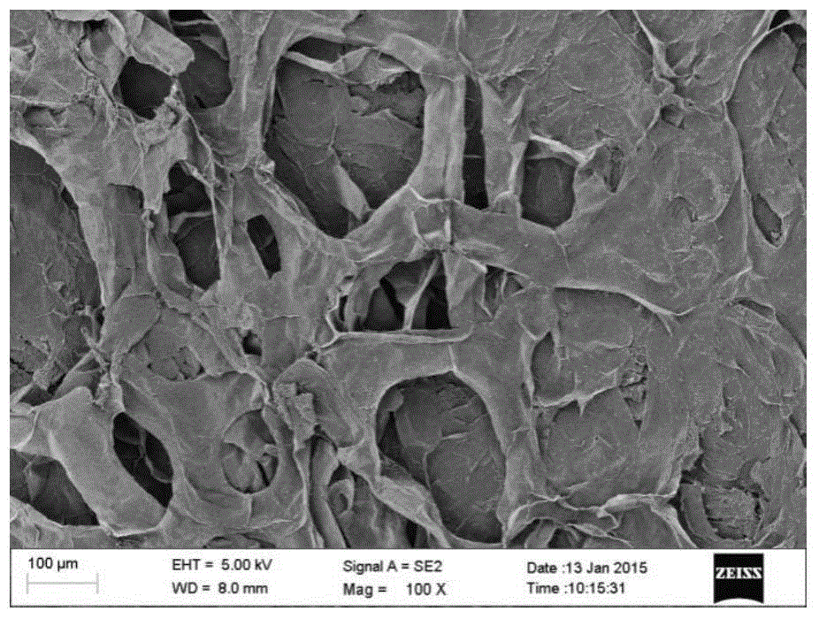 Method for preparing high-conductivity stretchable sponge graphene-based electrode material