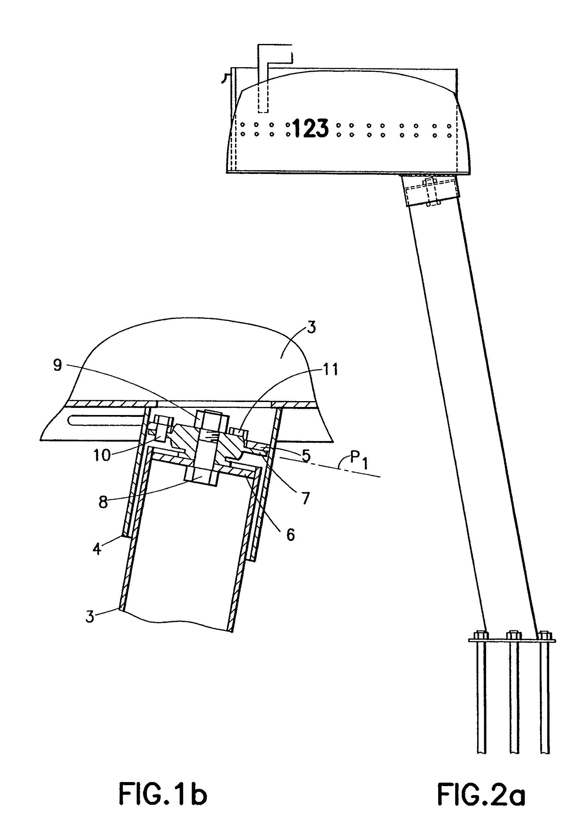 Mailbox arrangement for withdrawn impacts from snow, slush, ice and water thrown from a plowblade