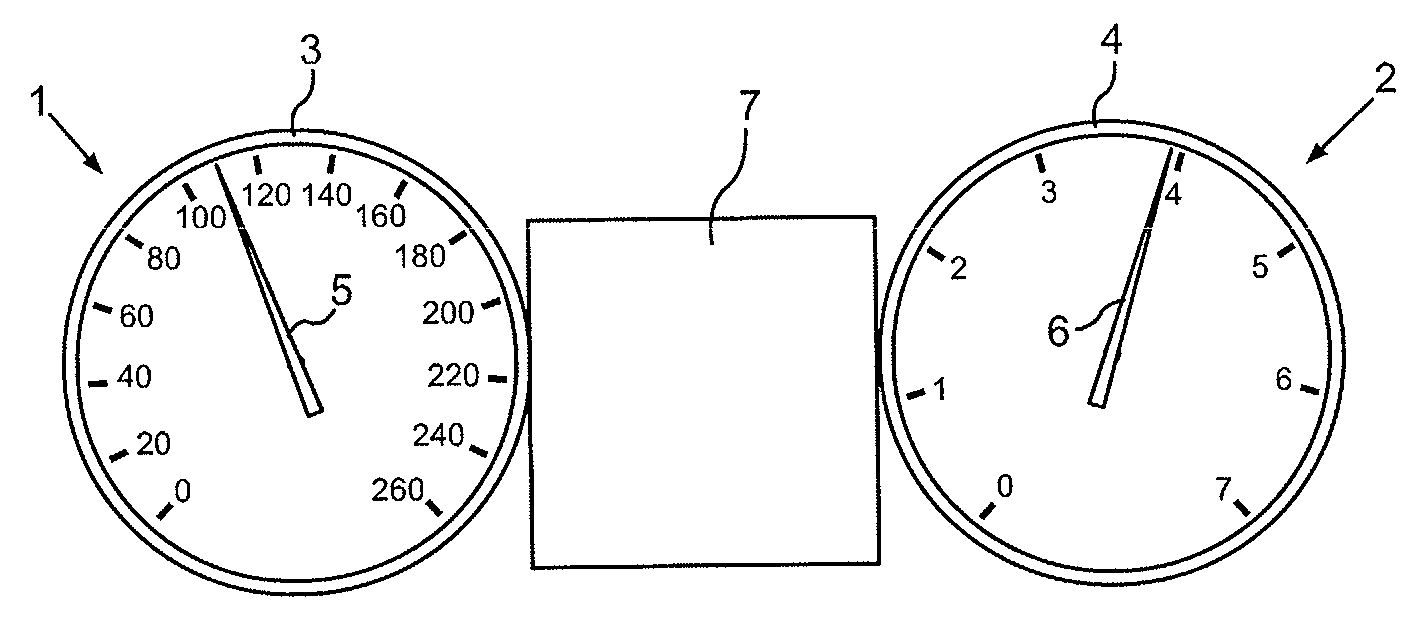 Method and Device for Displaying Values in a Vehicle