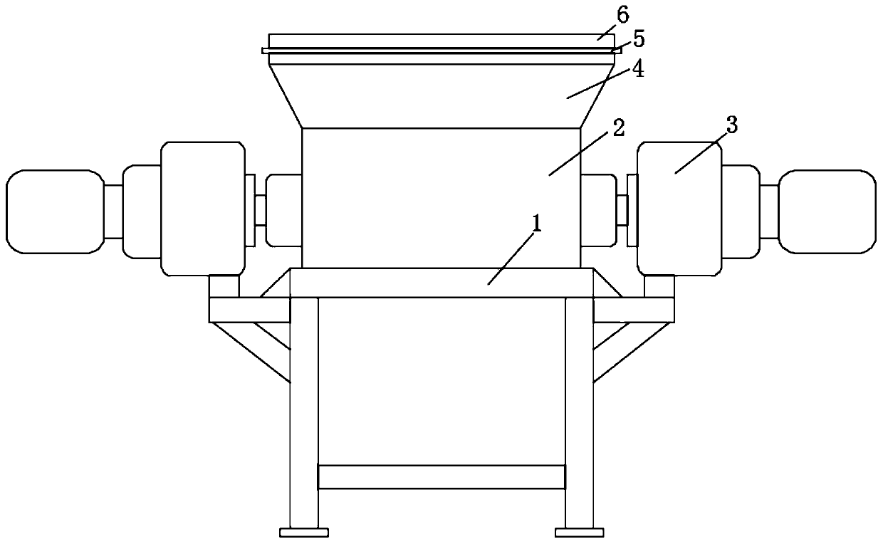 Efficient double-shaft shredder for paint bucket