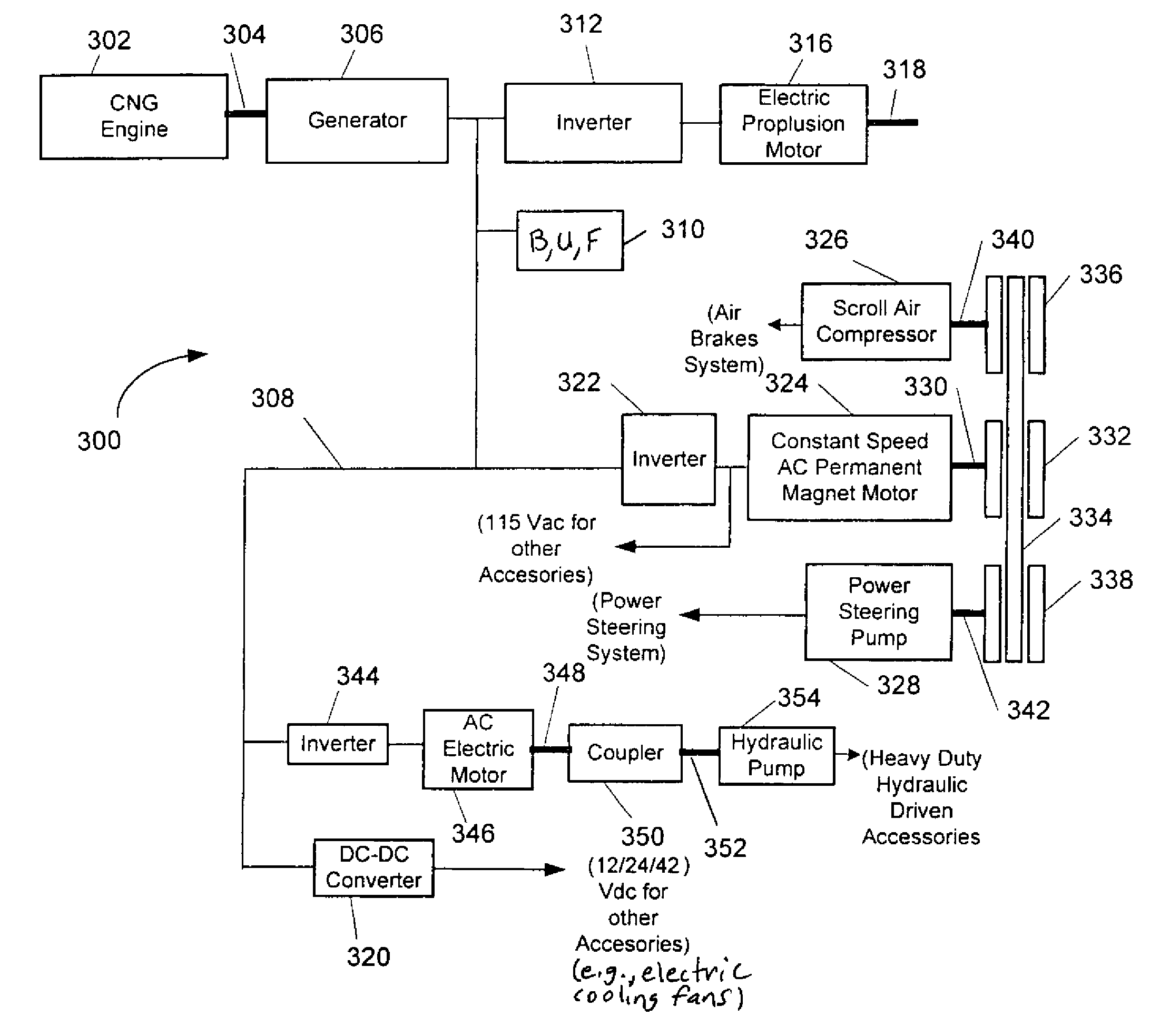 System and method for powering accessories in a hybrid vehicle