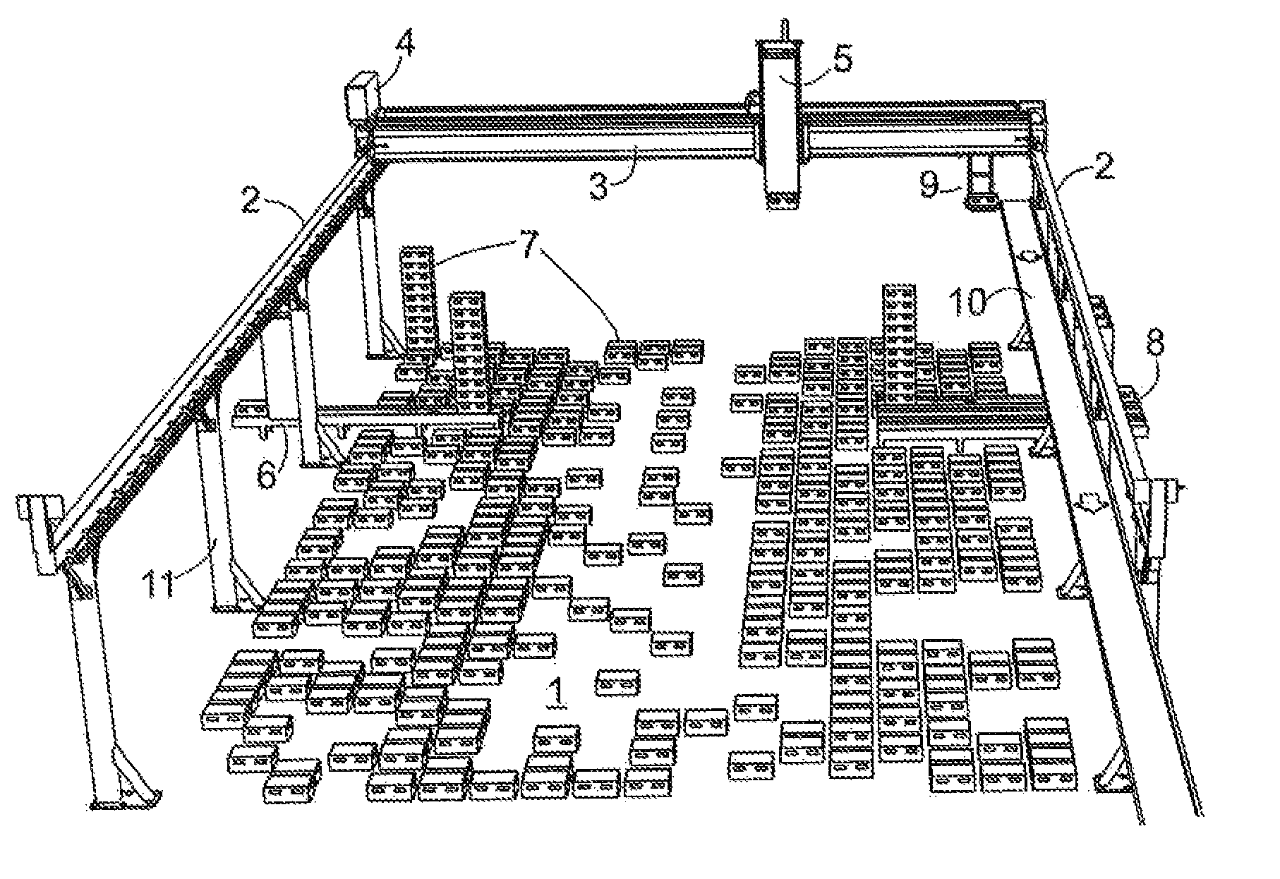 Overhead robot system and a method for its operation