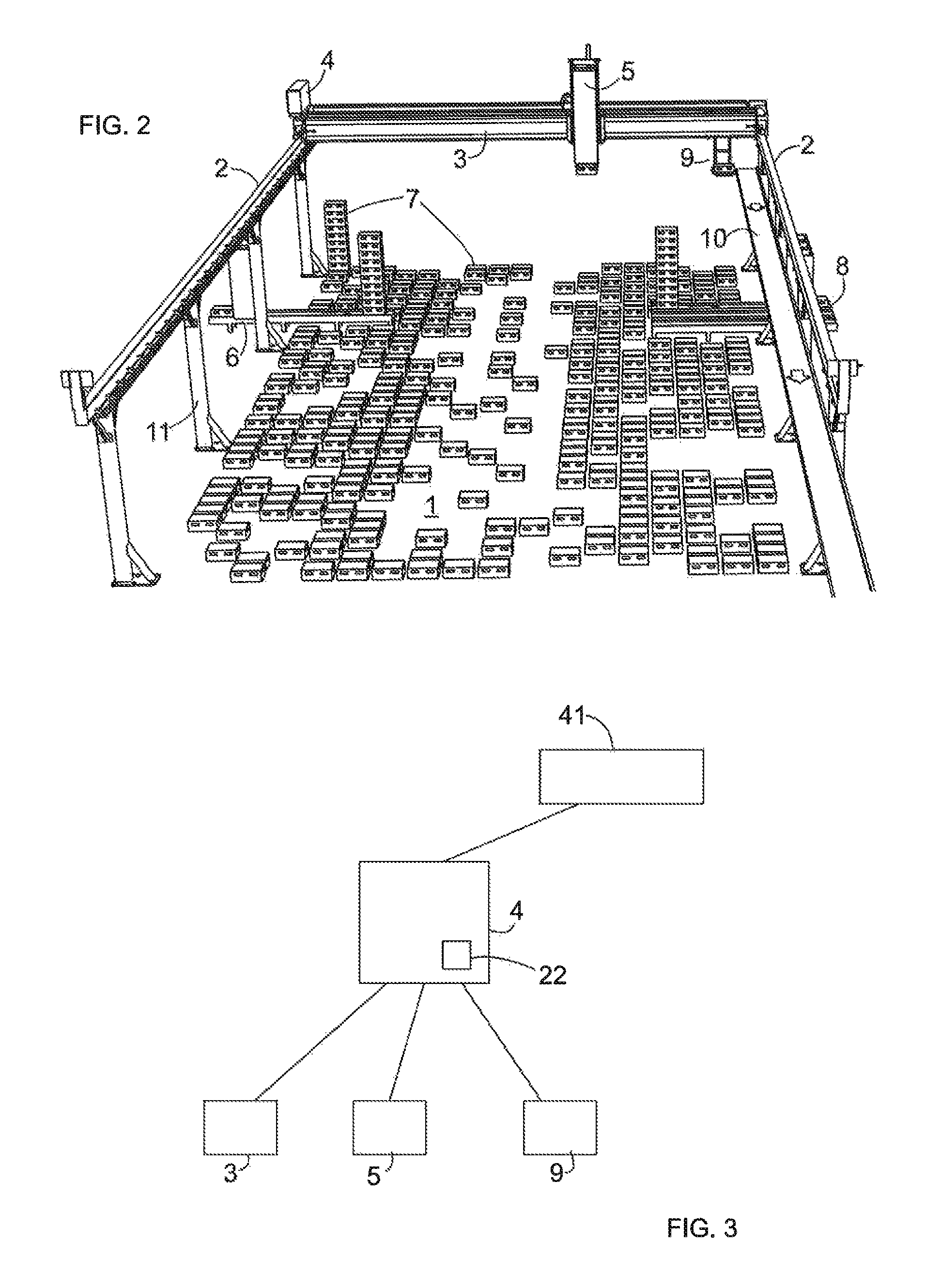 Overhead robot system and a method for its operation