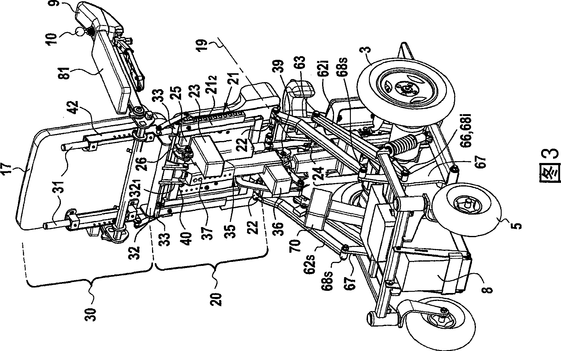 Multi-position chair for handicapped user