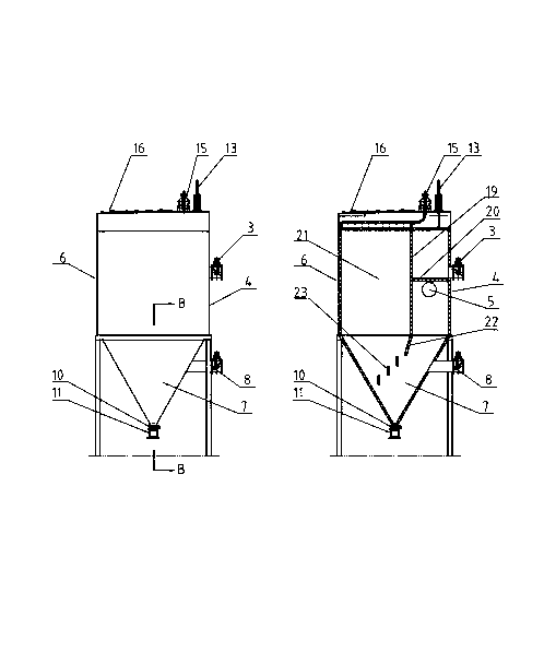 High-temperature bag type pulsed dust collector