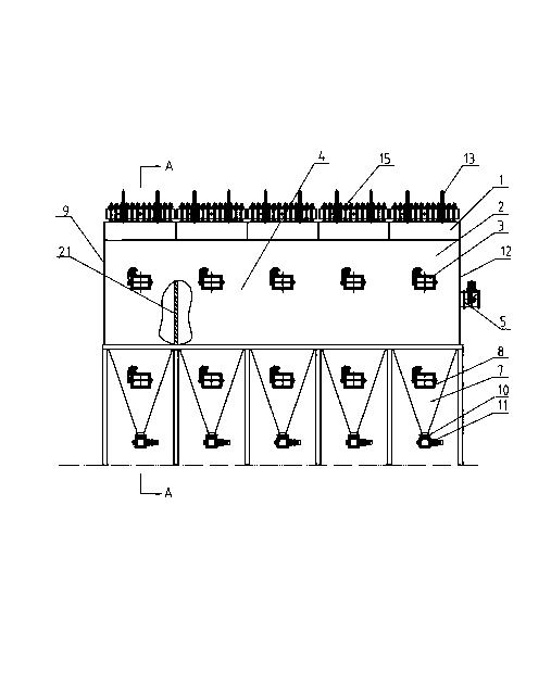 High-temperature bag type pulsed dust collector