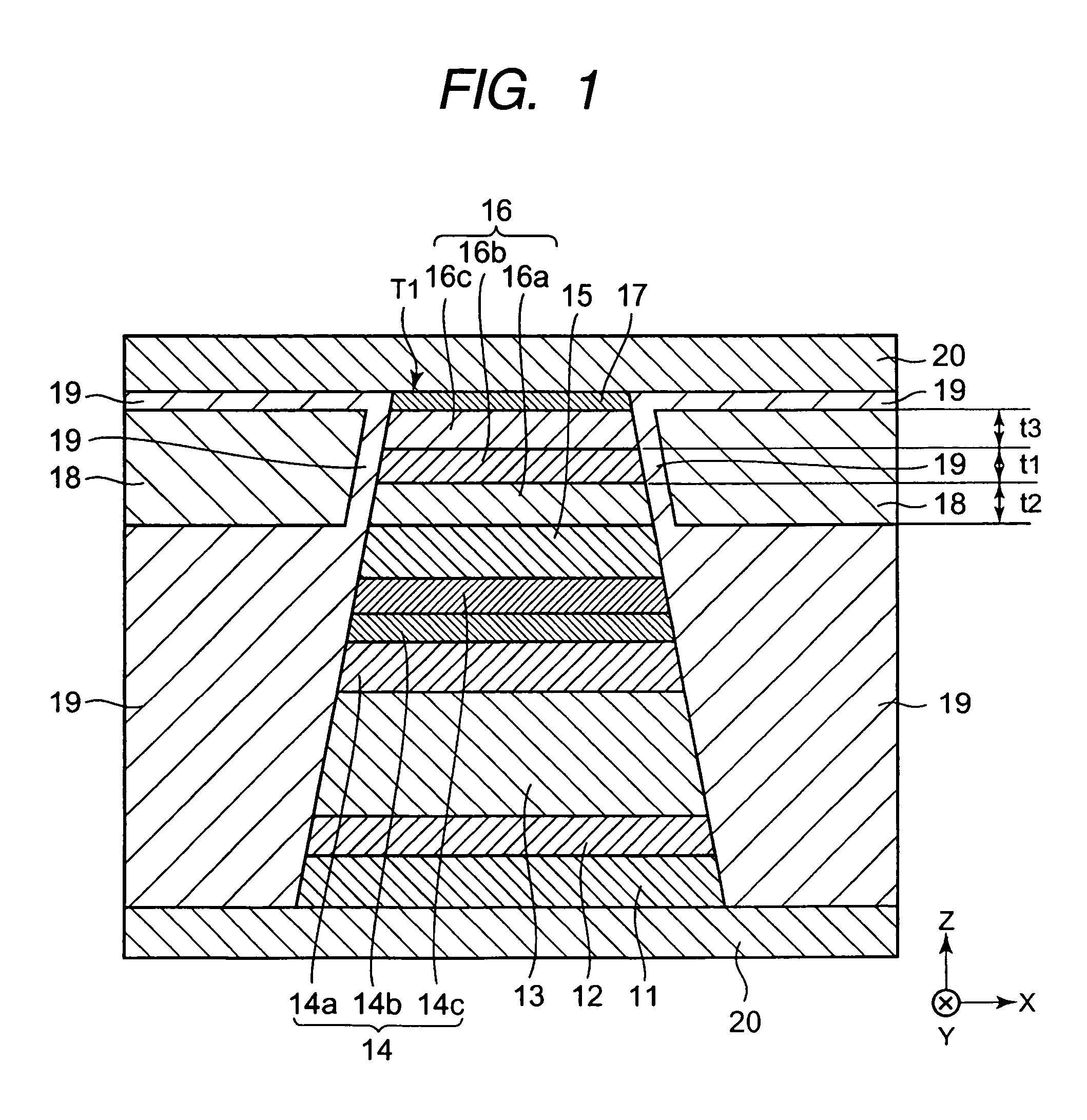 Magnetic detectible head comprising free layer