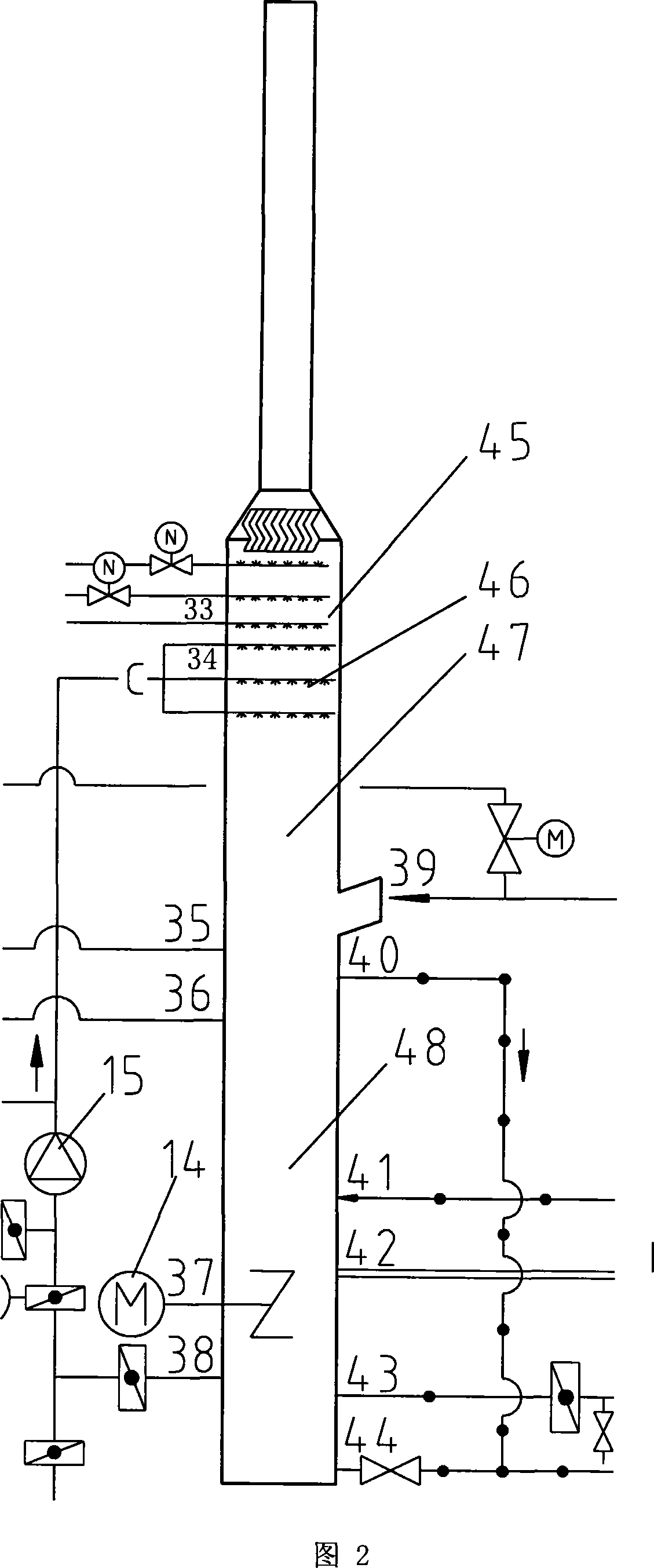 High-efficiency desulfurization dust separation system for coal-fired boiler flue gas