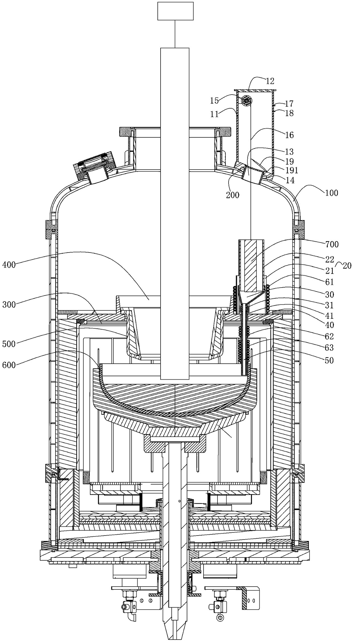 Novel continuous charging device used for single crystal furnace