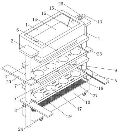 Campus landscape combined flower and plant planting device capable of collecting rainwater