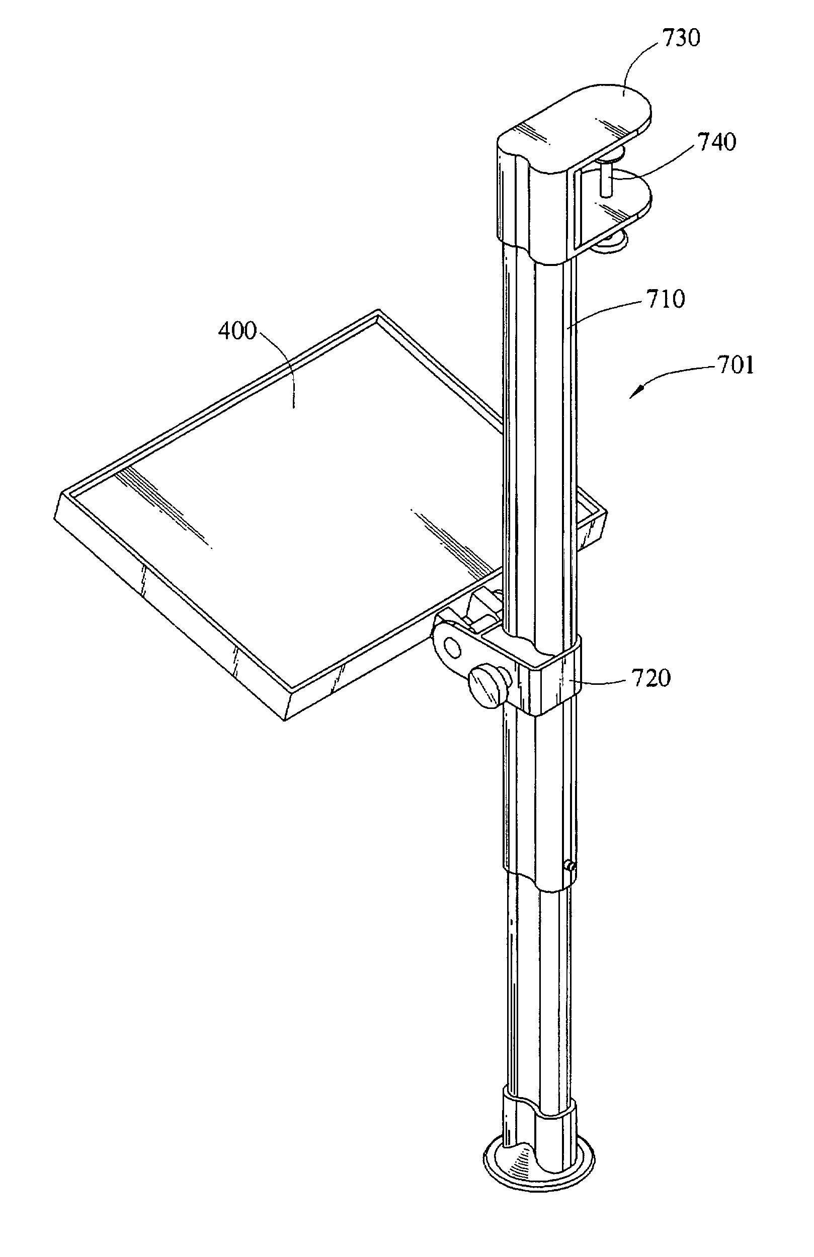 Supporting device for placing an electronic device