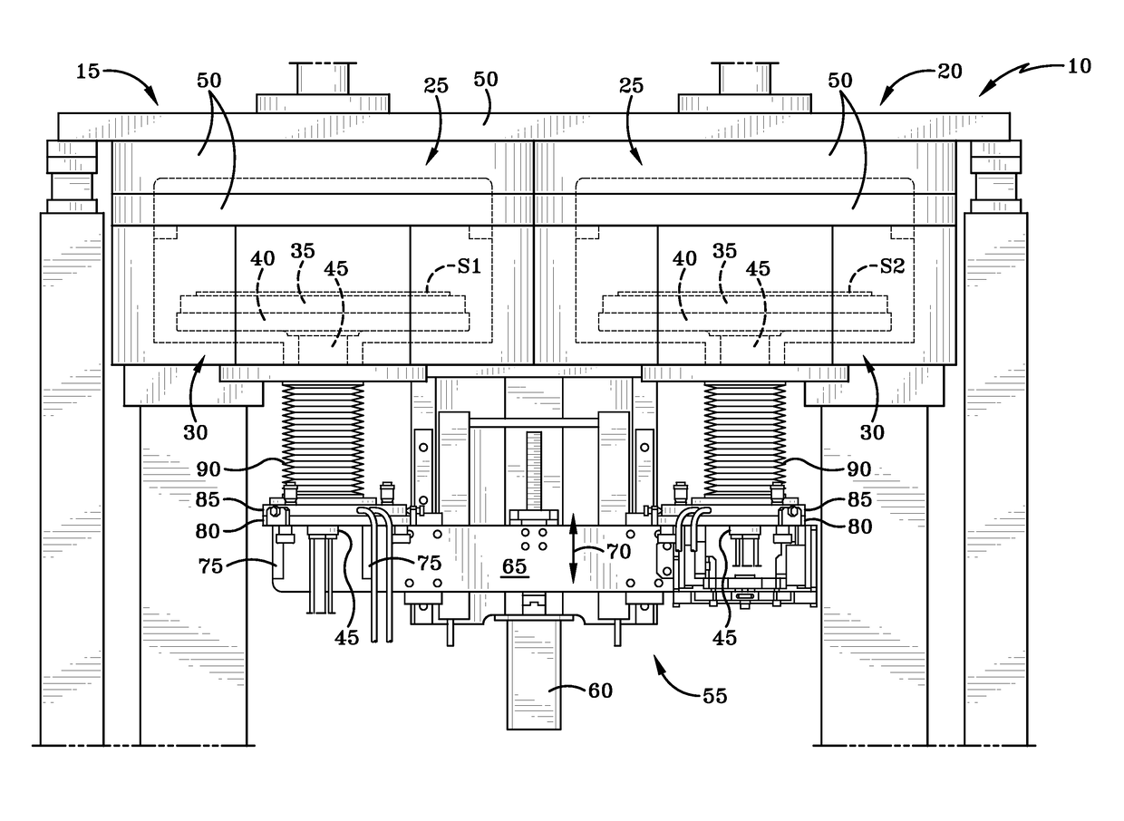 Variable adjustment for precise matching of multiple chamber cavity housings