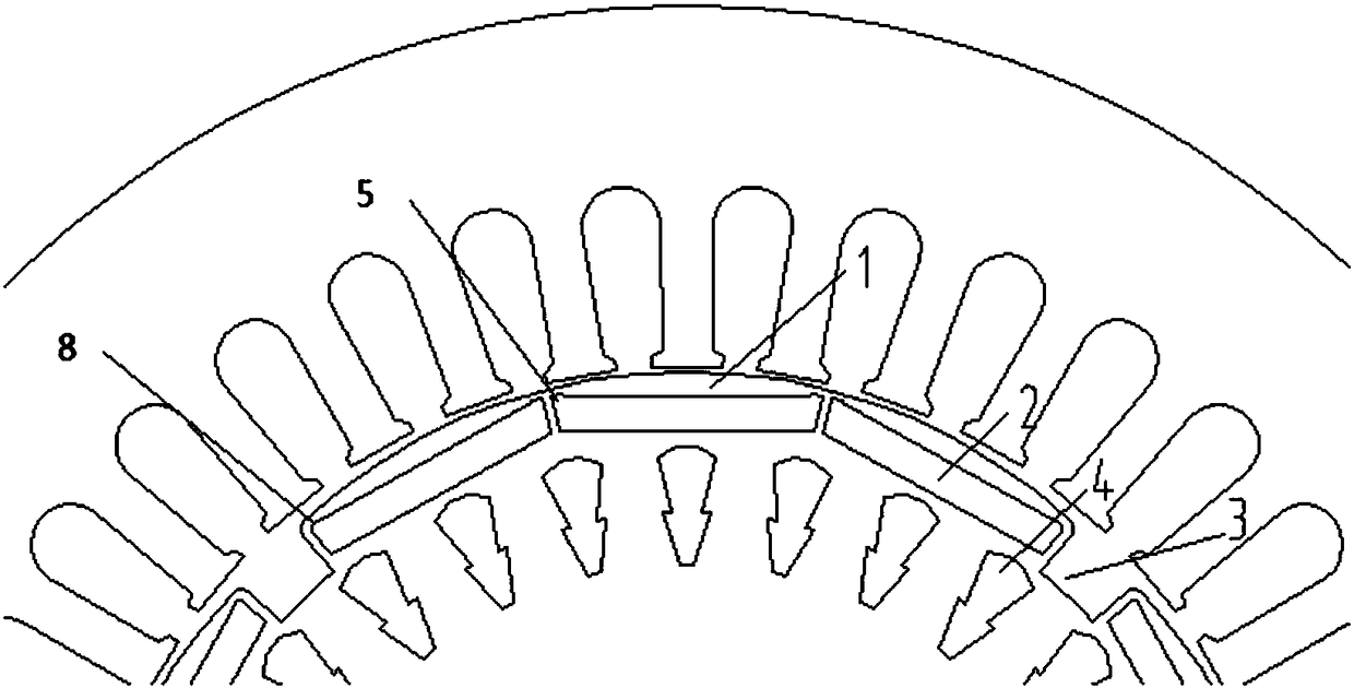 Permanent magnet motor rotor punching with self-starting ability and industrial frequency conversion performance