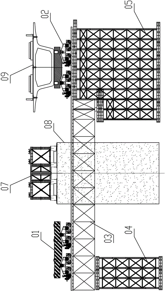 Rapid beam-replacing construction method for high speed railway 900 t concrete box beam