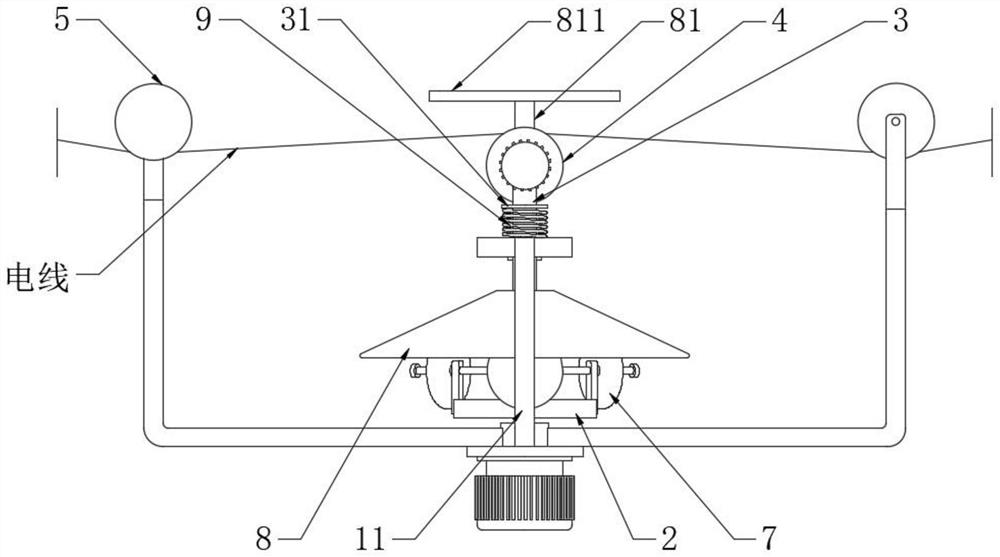 Power transmission line tensioning type inspection robot energy-saving suspension device