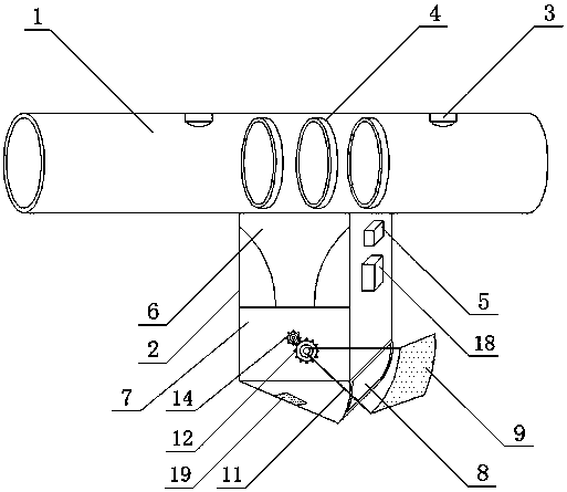 A device for removing foreign matter in the pipeline of a blowing-carding combined machine and an automatic opening and closing device for the warehouse door