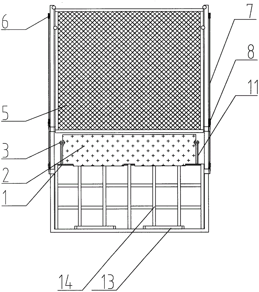 An automatic folding flap door of a construction hoist