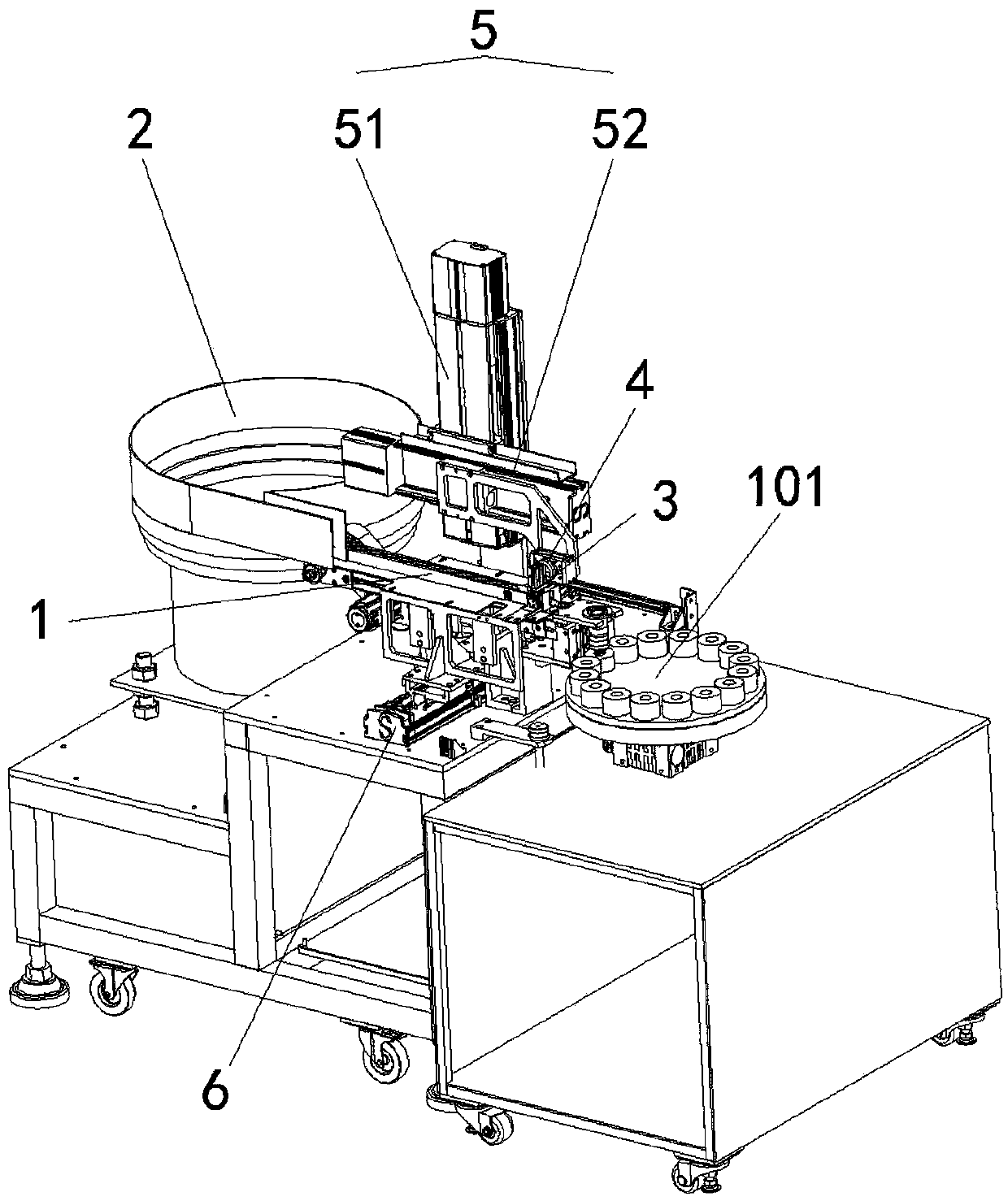 Automatic feeding machine for spring compression extension detecting