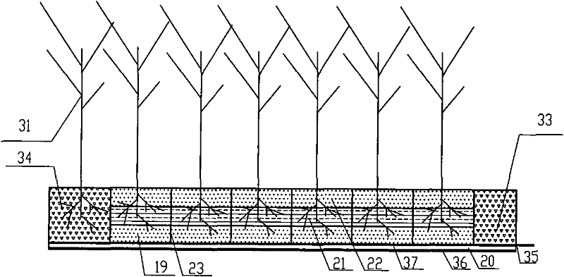 Composite artificial marsh sewage treatment system