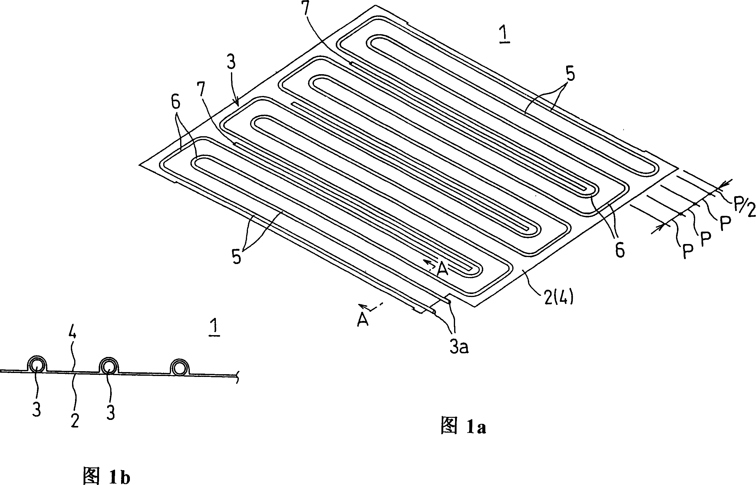 Construction method of floor material for floor heating and floor heating structure