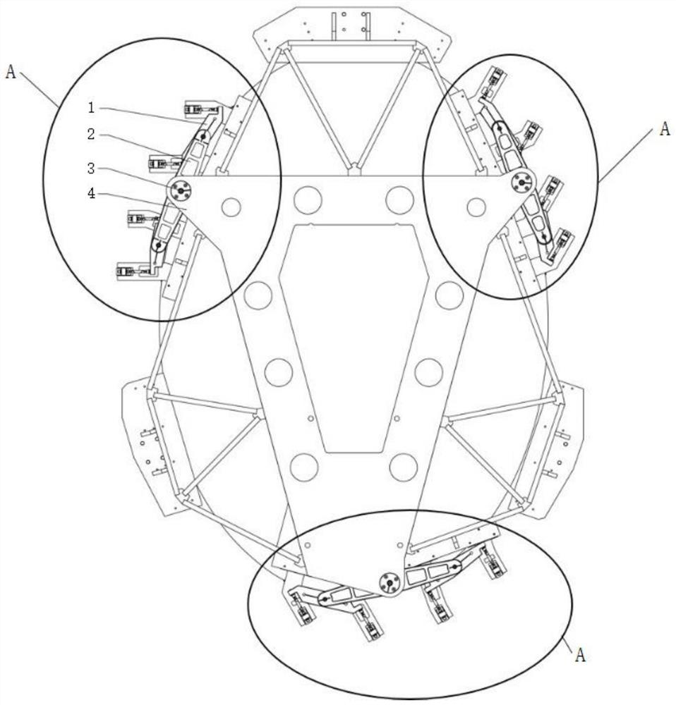 Side supporting structure and side supporting device of large-aperture reflecting mirror