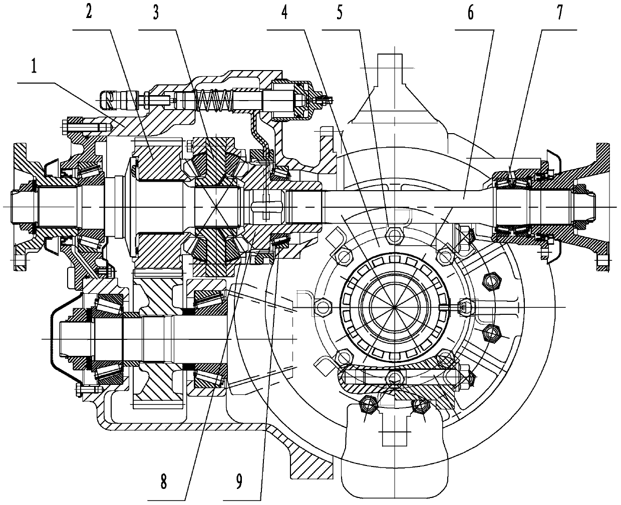 Integrated main reducer assembly with oil throwing blades