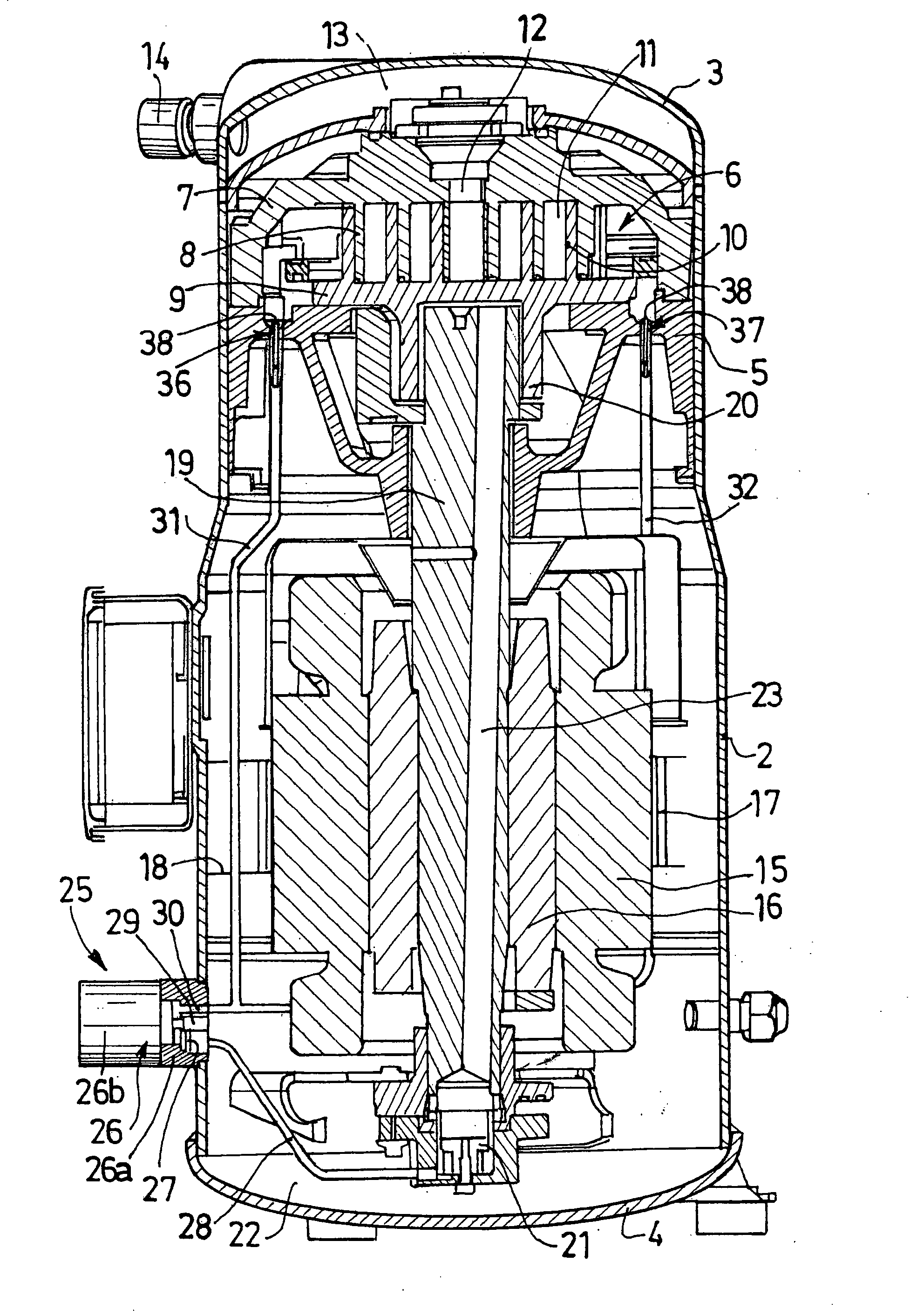 Variable-speed scroll-type refrigeration compressor