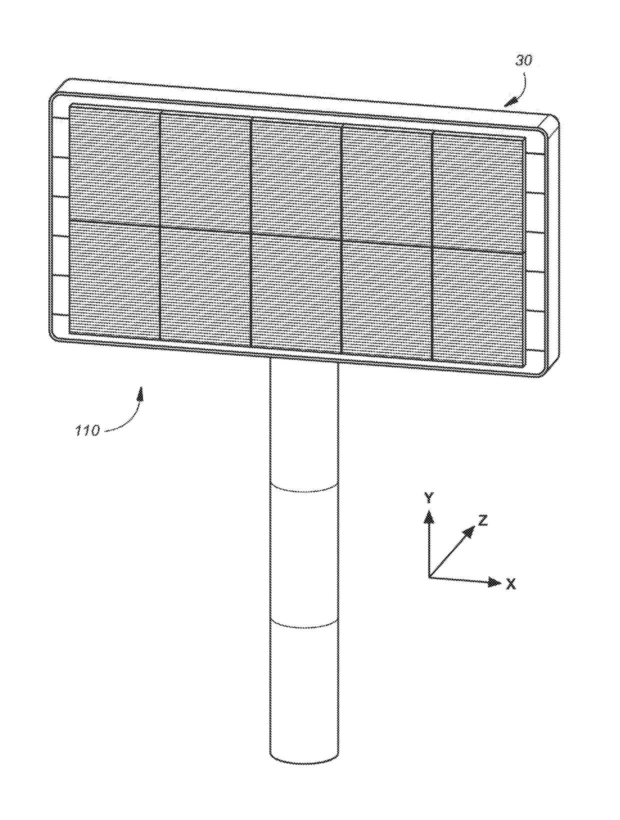 Sign construction with modular wire harness arrangements and methods of using same for backside to frontside power and data distribution schemes