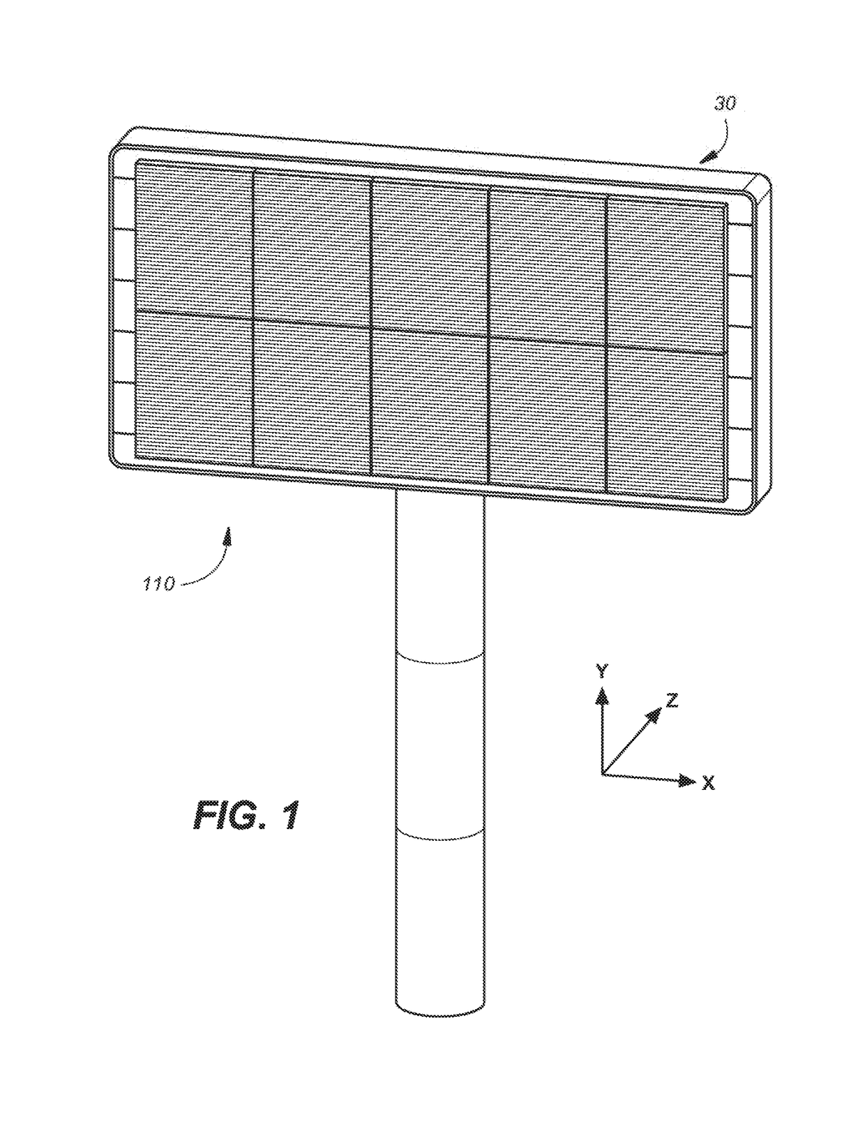 Sign construction with modular wire harness arrangements and methods of using same for backside to frontside power and data distribution schemes