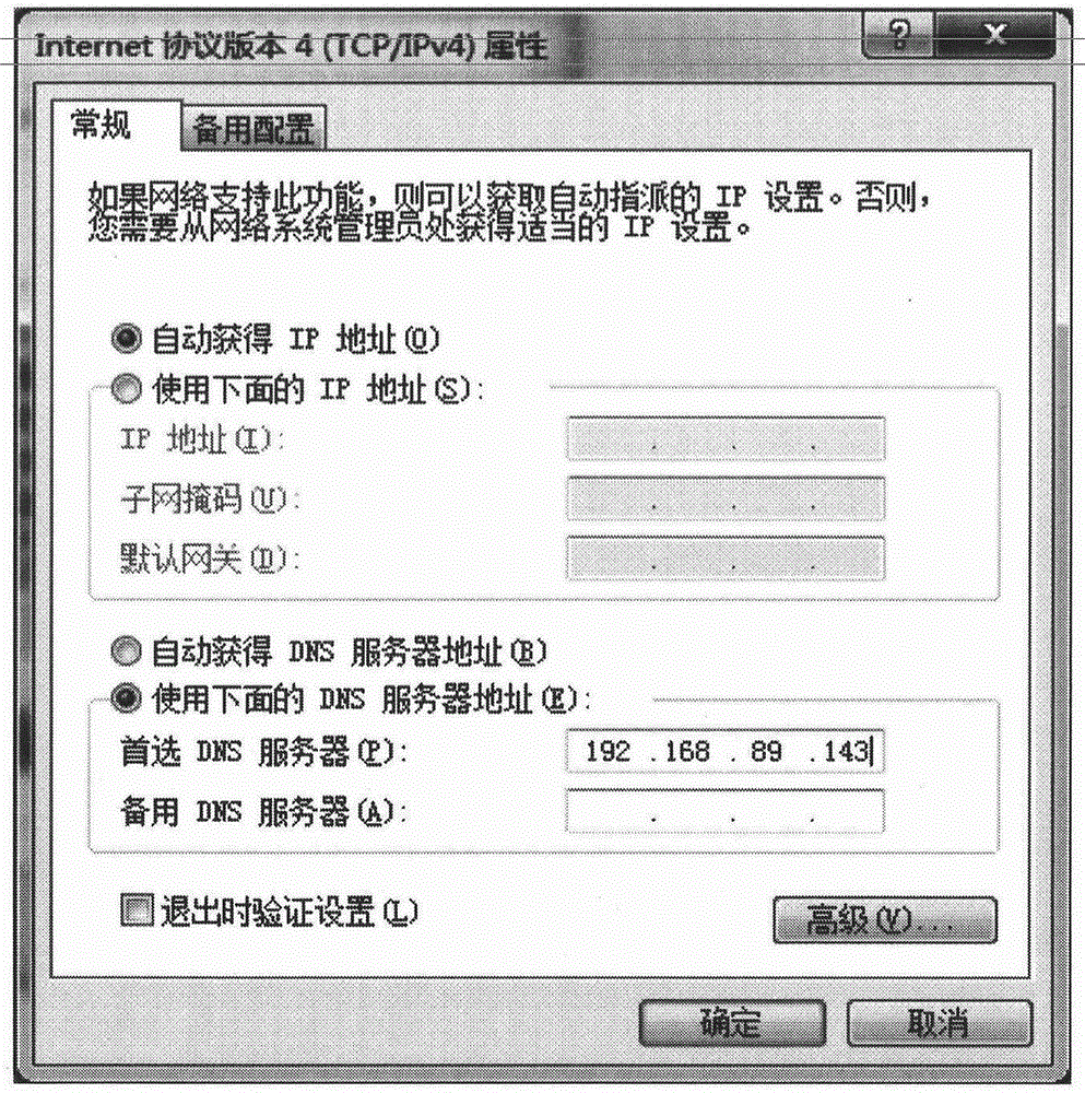 Method for realizing website addressing by using shortcut domain name in private network