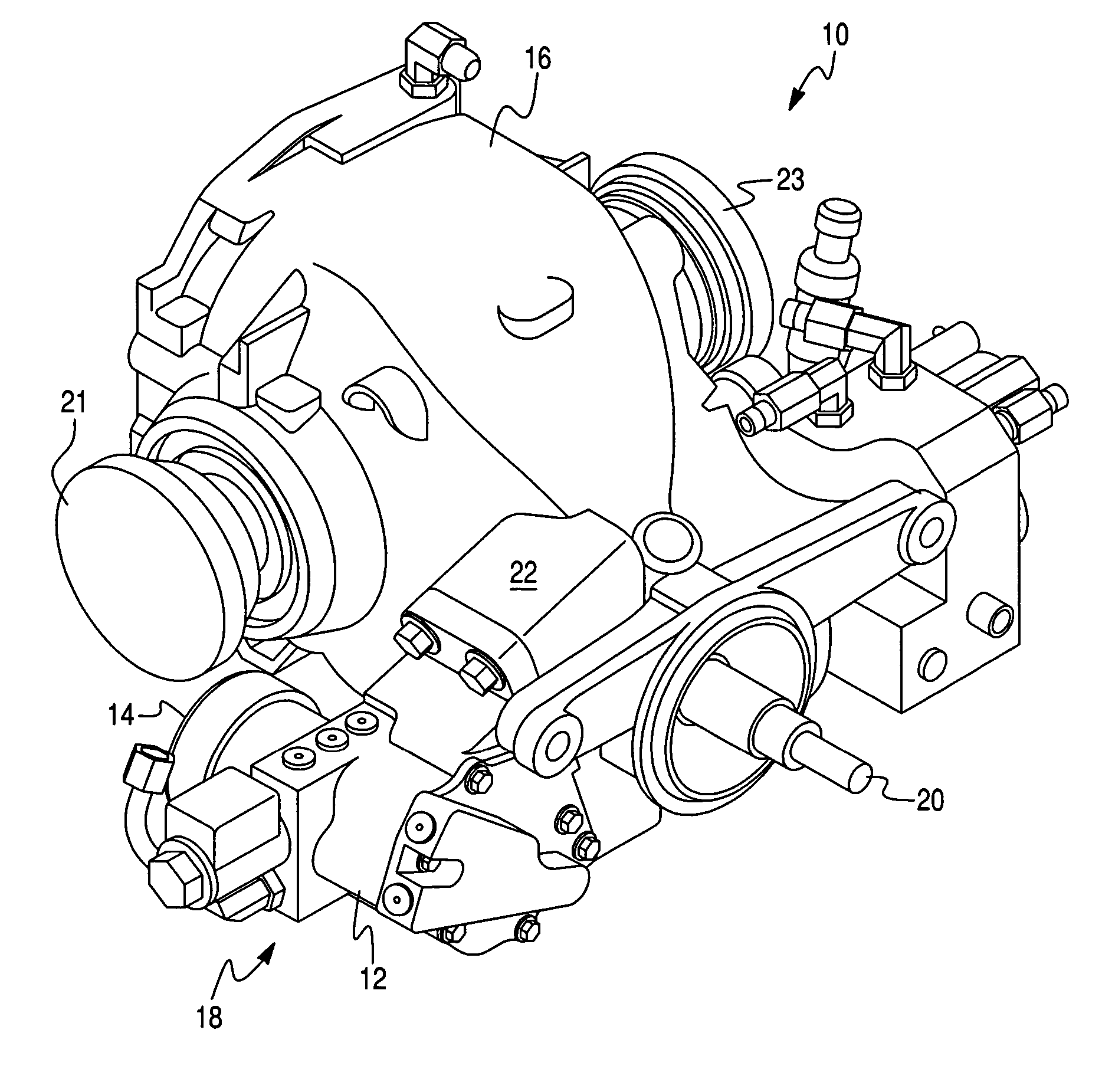 Integral accumulator/pump housing